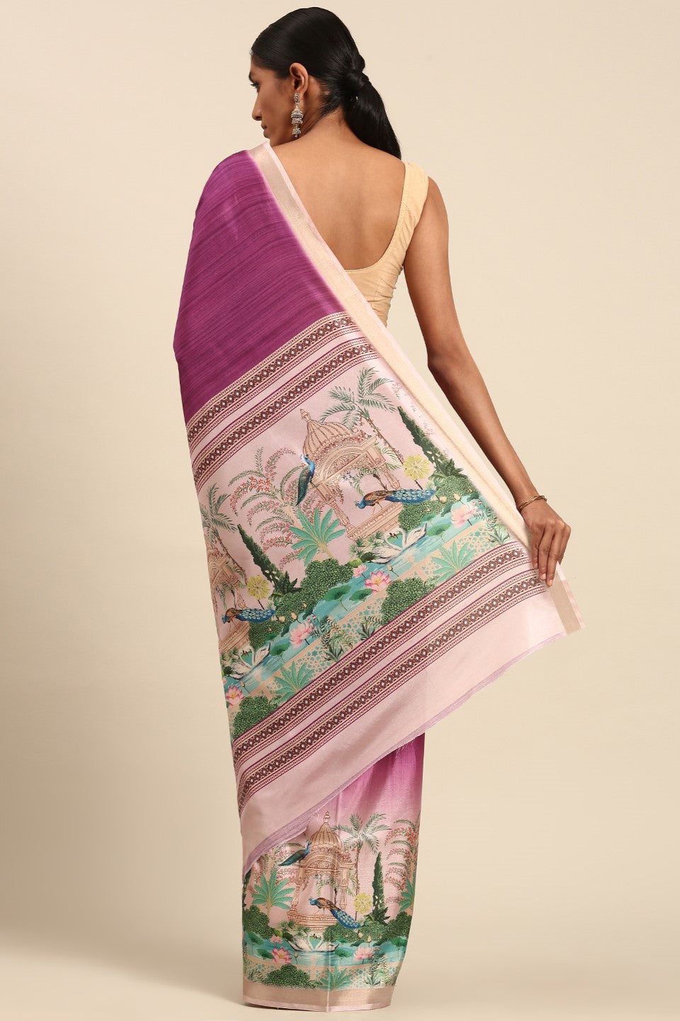 Purple Printed Cotton Saree-ZB133447_3_SareeButa.com