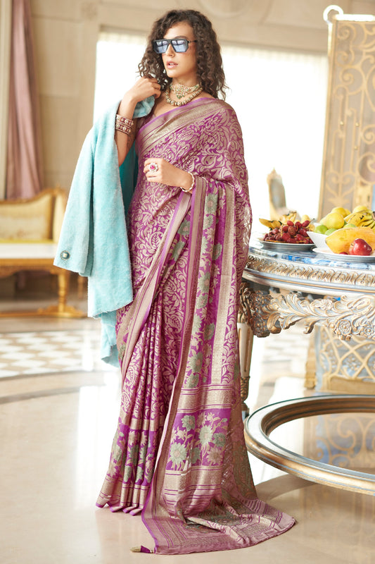 Purple Printed Georgette Saree-SAR10200_1_SareeButa.com
