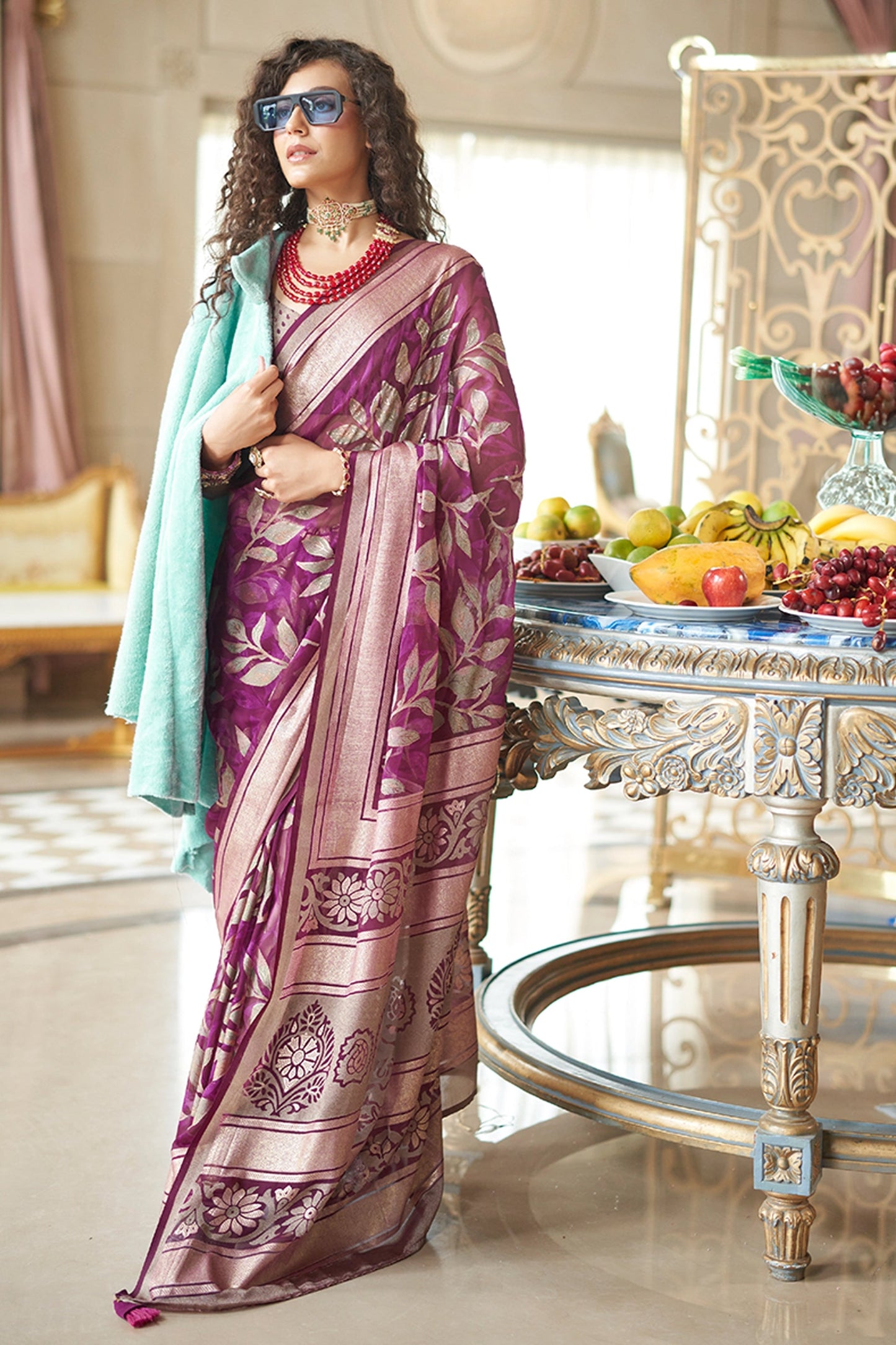 Purple Printed Georgette Saree-SAR11283_1_SareeButa.com