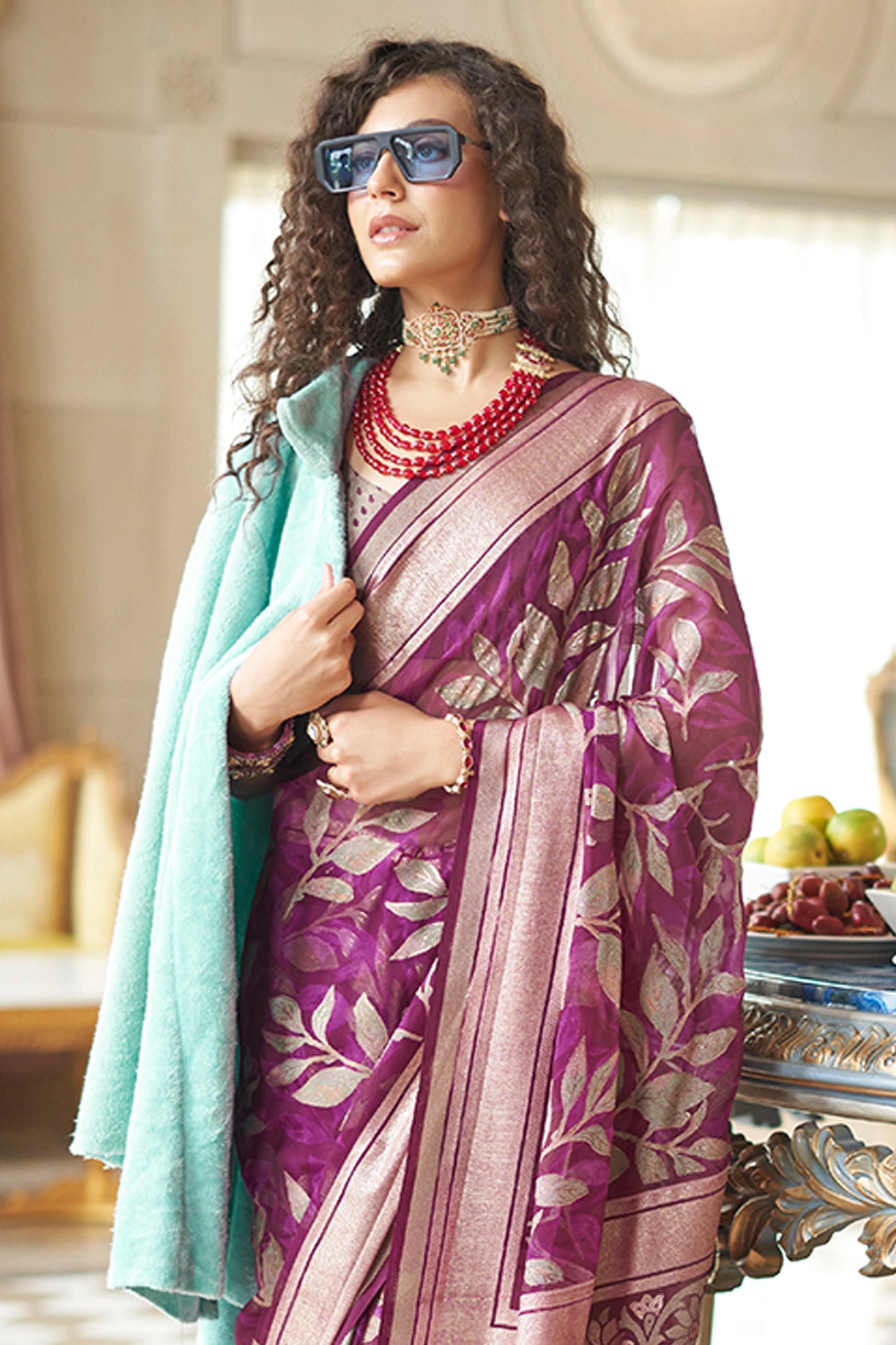 Purple Printed Georgette Saree-SAR11283_5_SareeButa.com