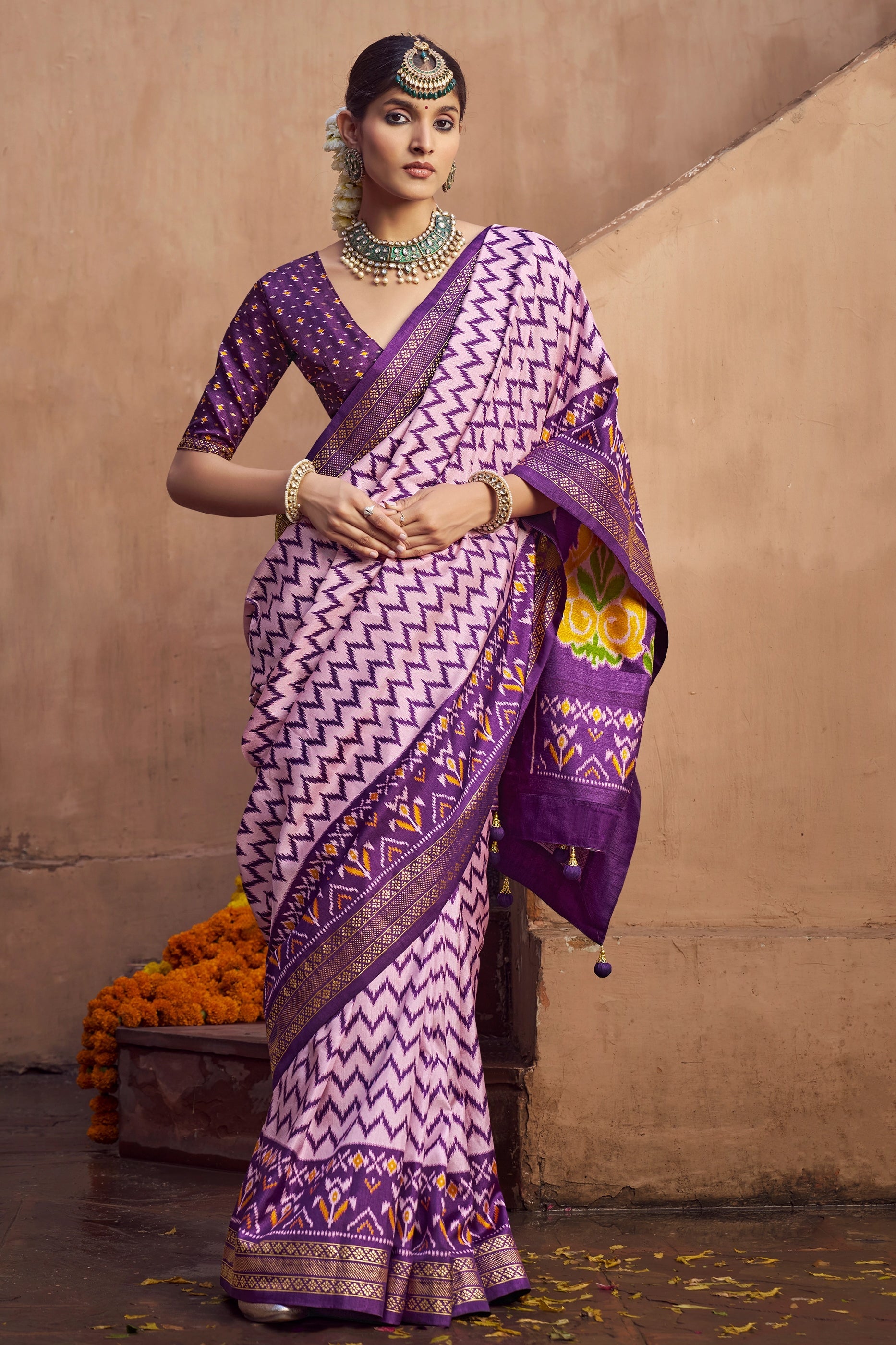 Purple Printed Patola Silk Saree-SAR10388_1_SareeButa.com