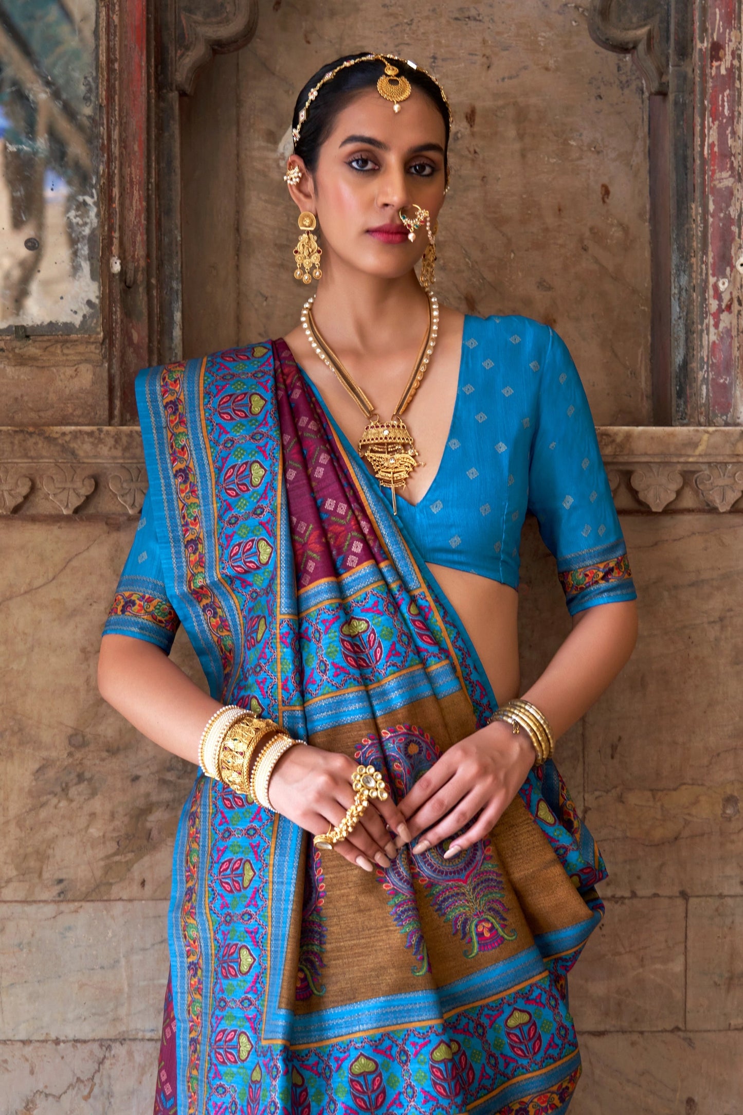 Purple Printed Patola Silk Saree-SAR11295_2_SareeButa.com