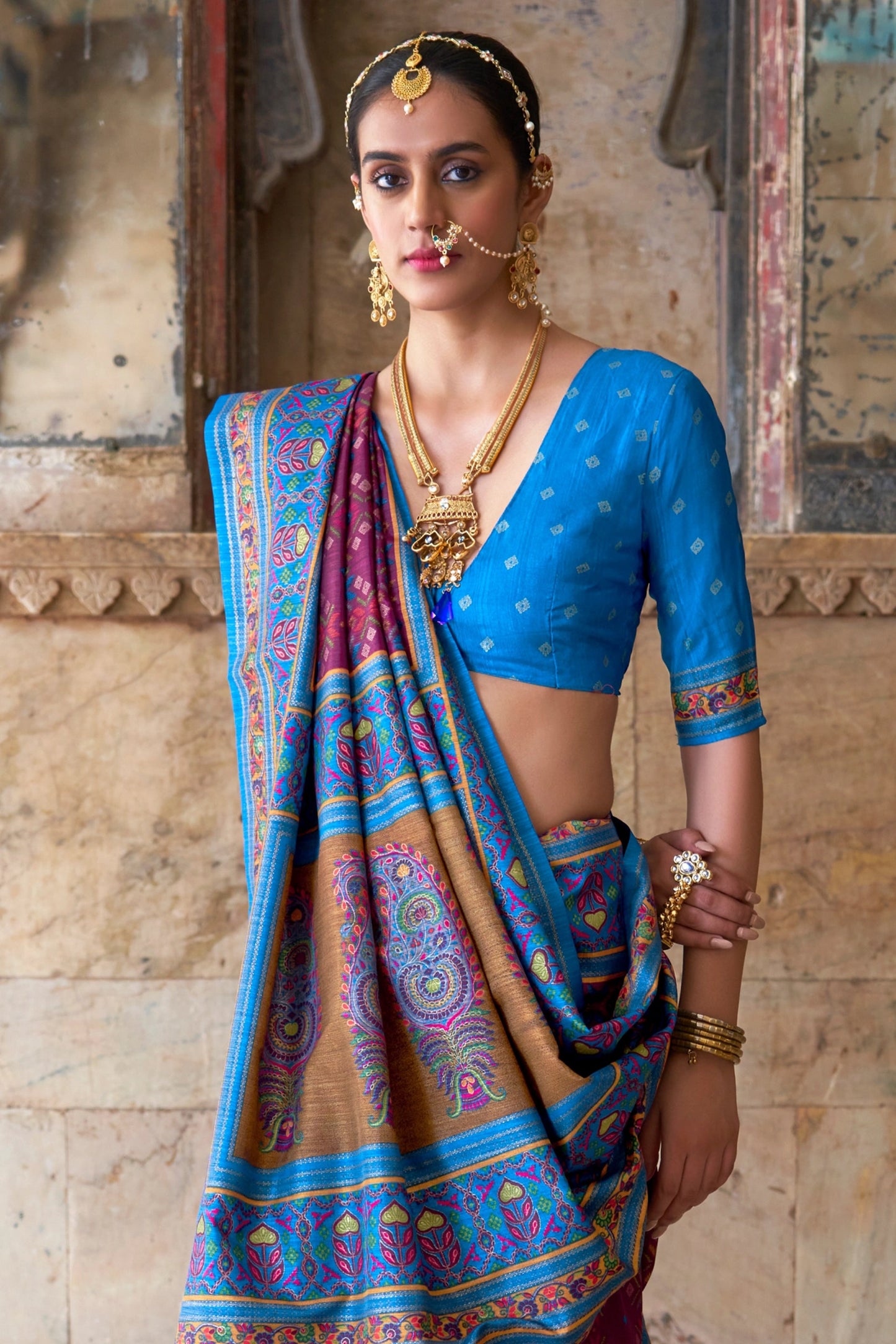 Purple Printed Patola Silk Saree-SAR11295_3_SareeButa.com