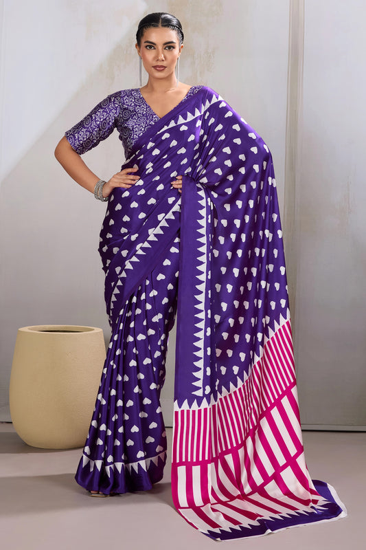 Purple Printed Satin Saree-SAR11852_1_SareeButa.com