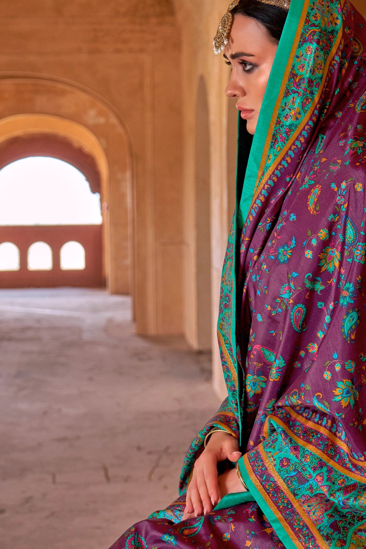 Purple Printed Silk Saree-SAR11255_2_SareeButa.com