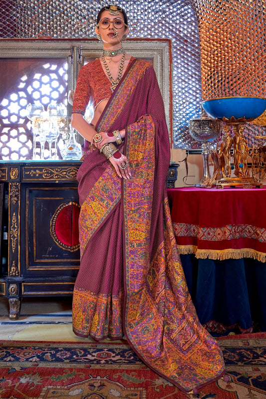 Purple Printed Silk Saree-ZB133644_1_SareeButa.com