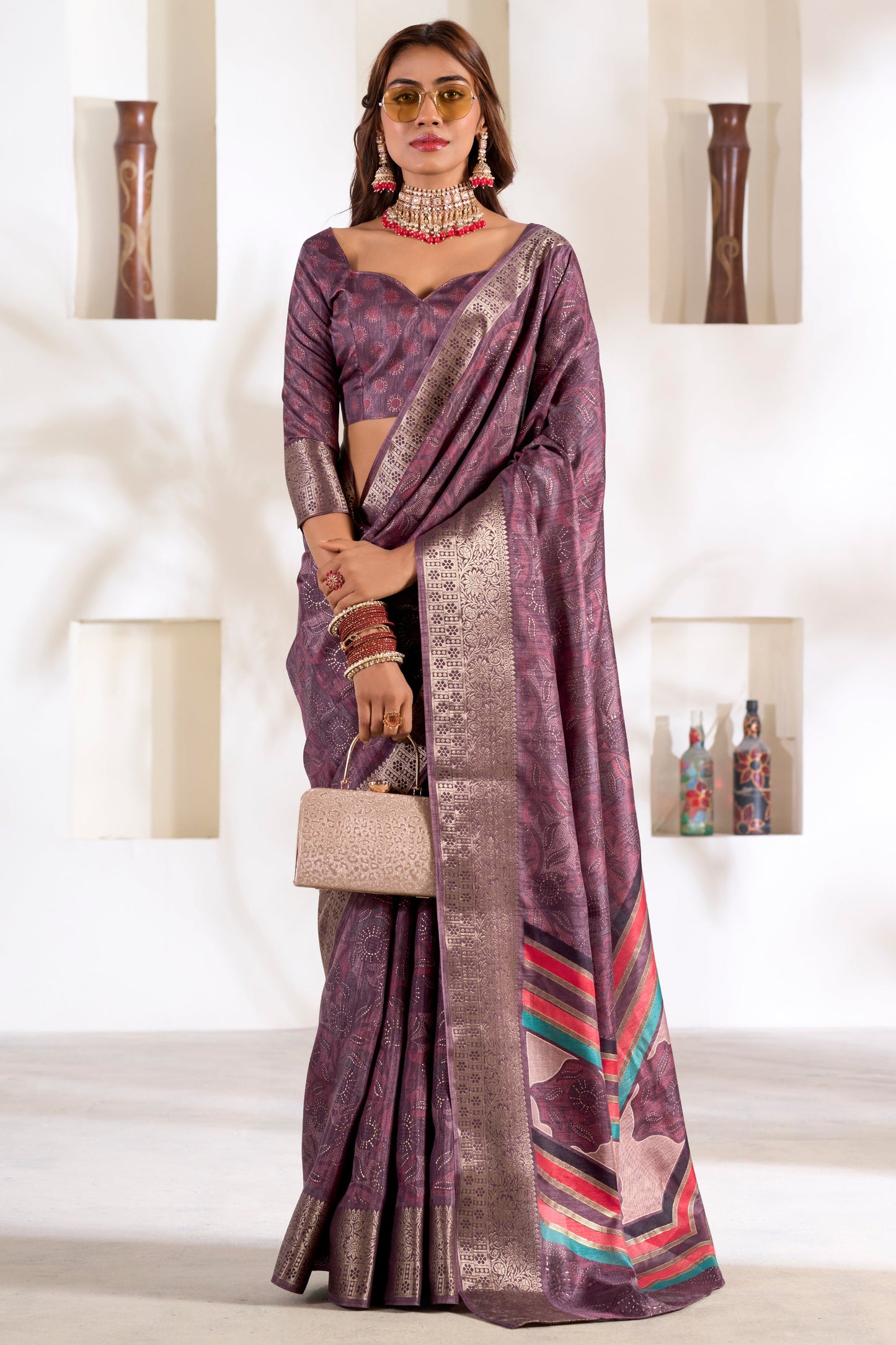 Purple Printed Silk Saree-ZB133769_1_SareeButa.com