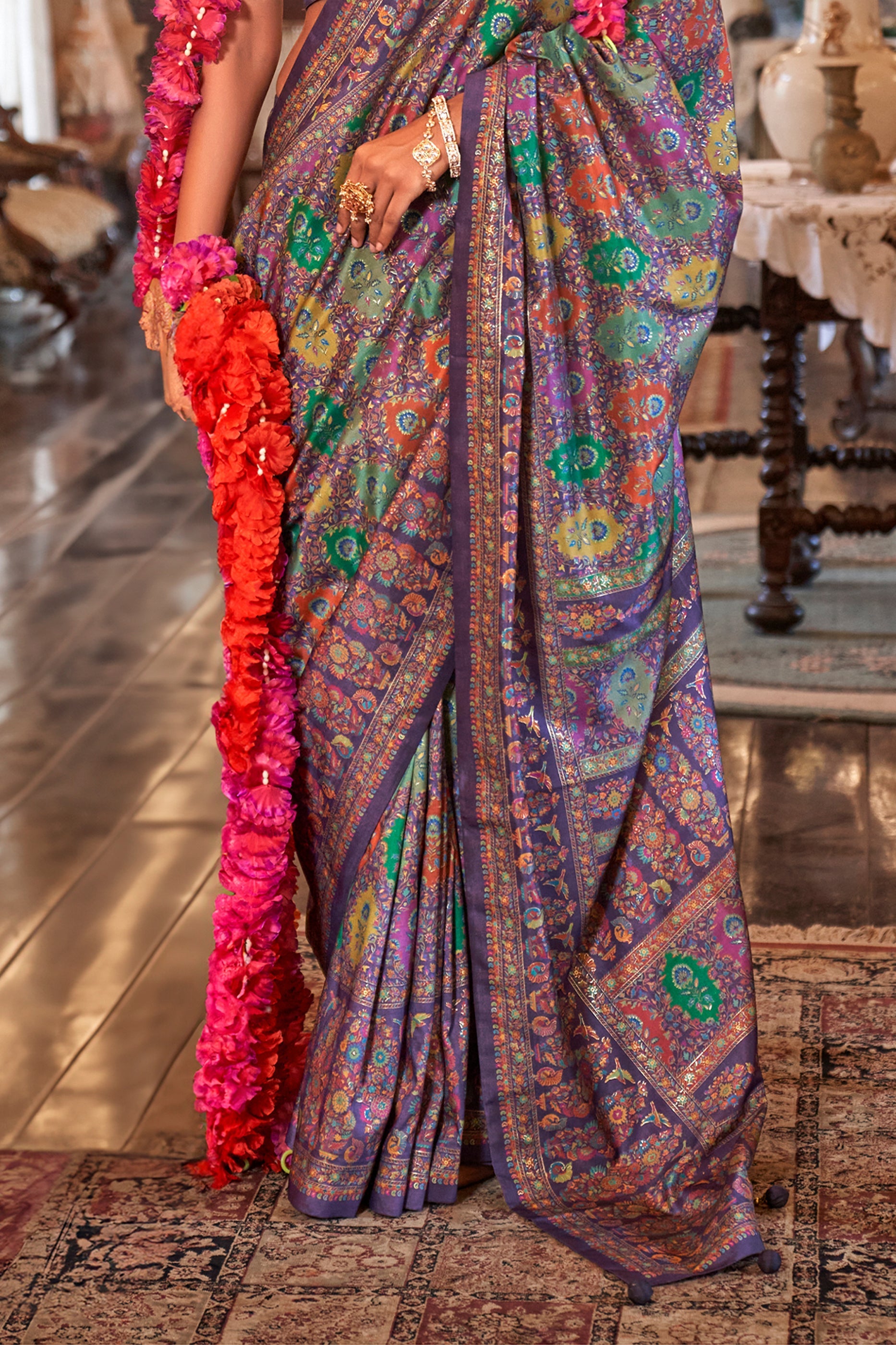 Purple Printed Viscose Silk Saree-SAR10104_4_SareeButa.com