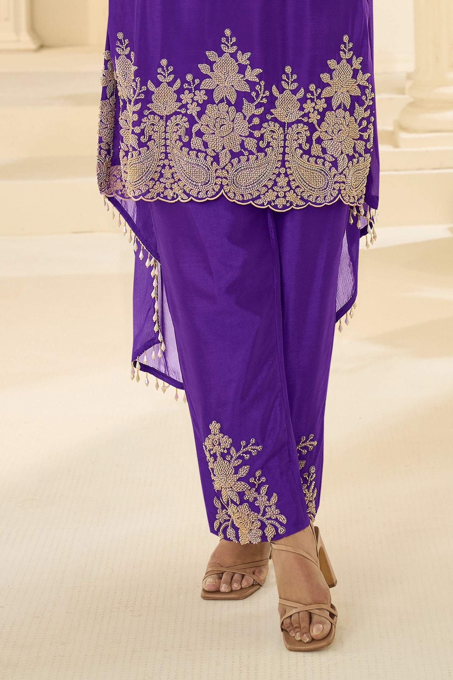 Purple Readymade Bead Work Chinon Silk Suit-SAR12195_5_SareeButa.com
