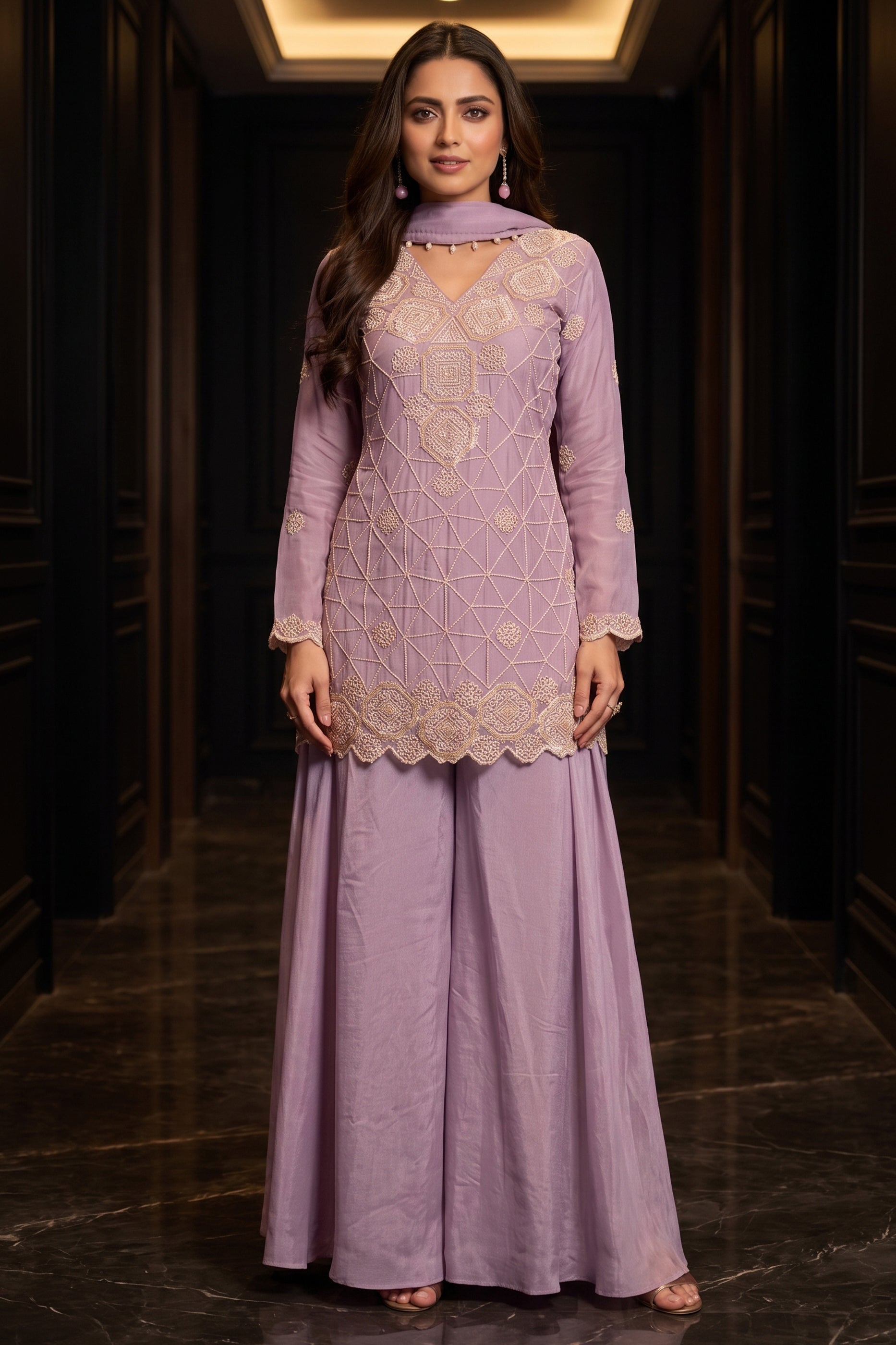 Purple Readymade Bead Work Chinon Suit-SAR12983_2_SareeButa.com