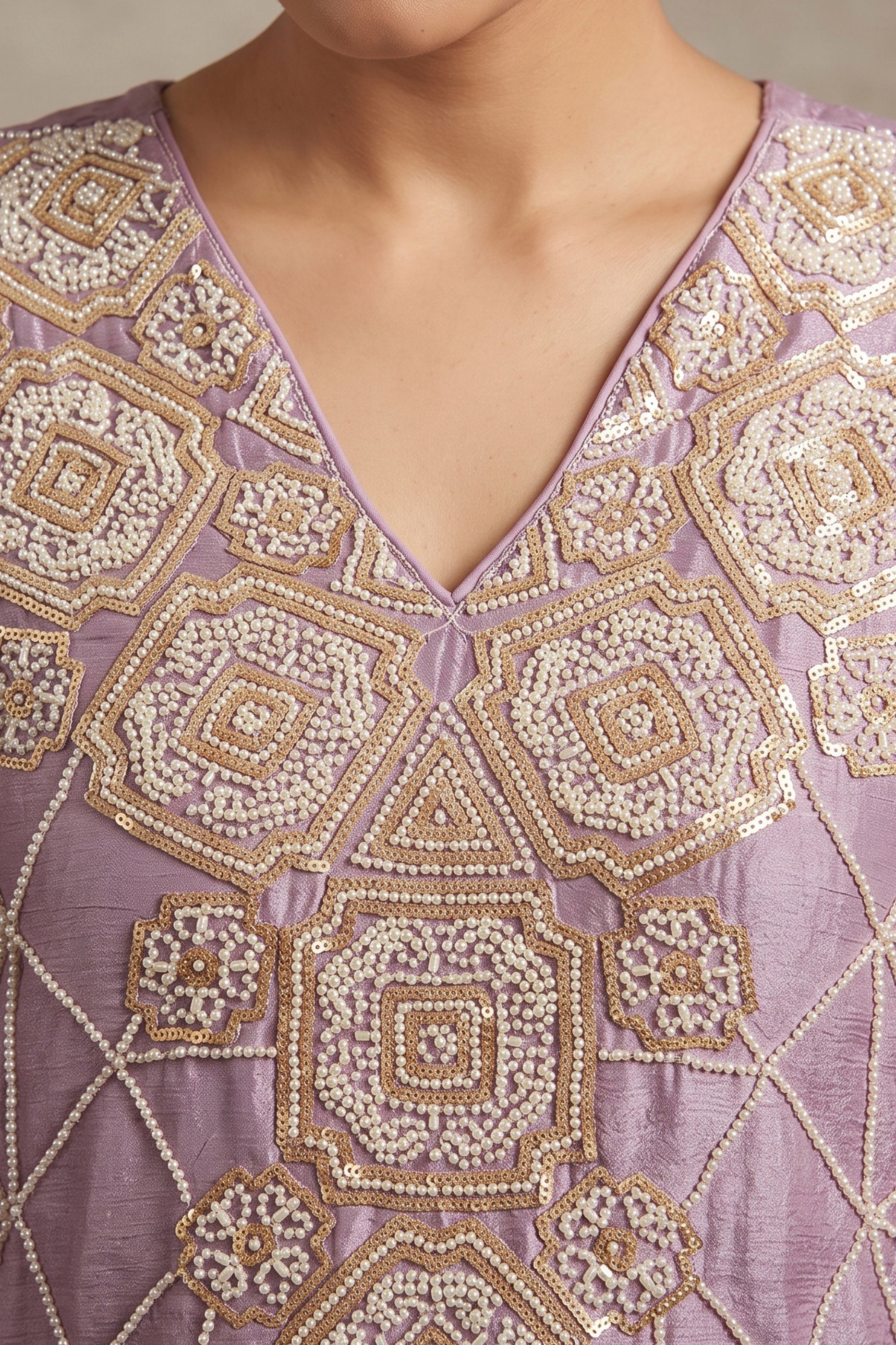 Purple Readymade Bead Work Chinon Suit-SAR12983_3_SareeButa.com