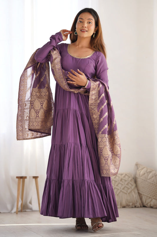 Purple Readymade Chanderi Silk Anarkali Suit-SS480_1_SareeButa.com