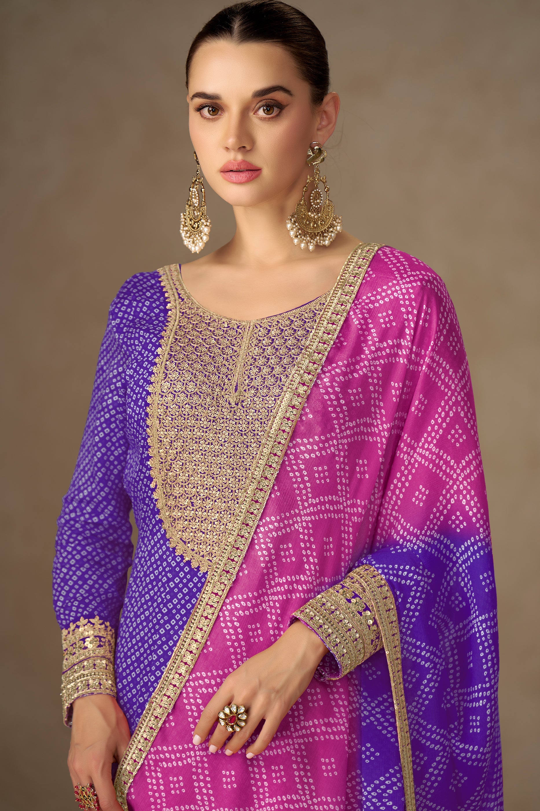 Purple Readymade Chinon Gown With Dupatta-SAR10661_2_SareeButa.com