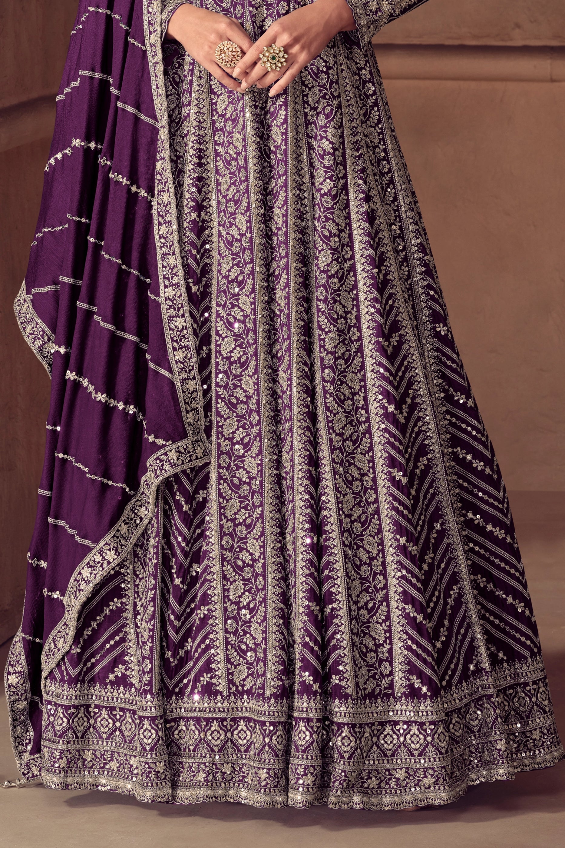 Purple Readymade Chinon Gown With Dupatta-SAR11053_5_SareeButa.com