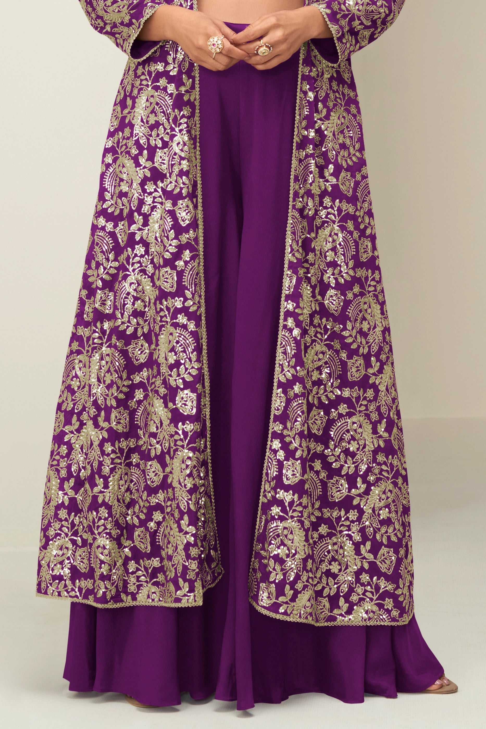 Purple Readymade Chinon Silk Palazzo Set-SAR10517_4_SareeButa.com