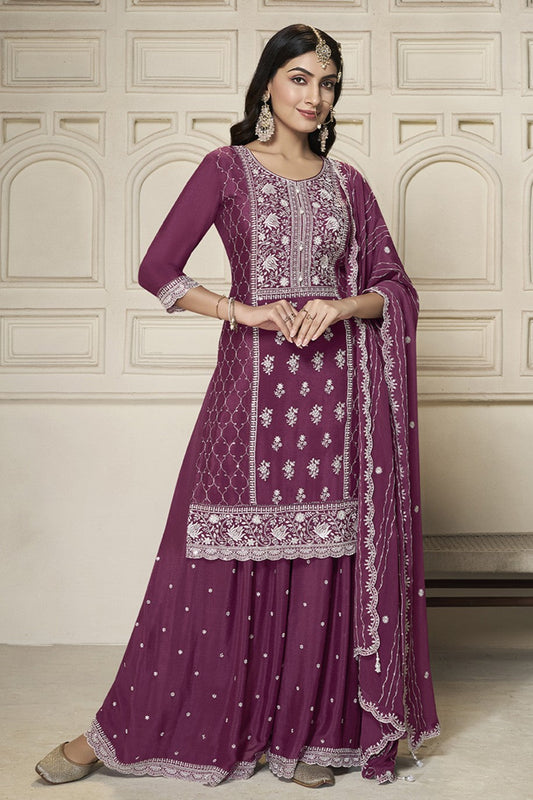 Purple Readymade Chinon Suit-SS362_1_SareeButa.com