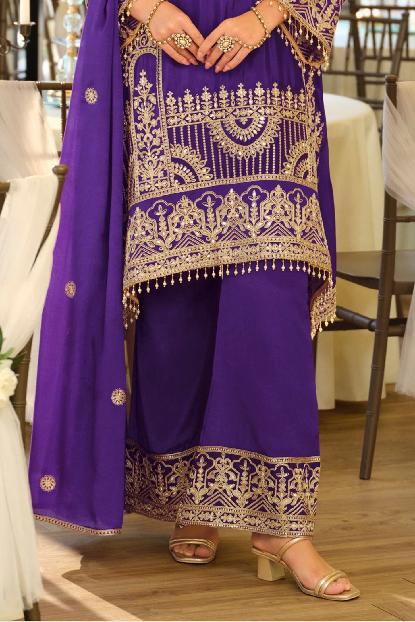 Purple Readymade Embroidered Chinon A-Line Suit-SAR11677_5_SareeButa.com