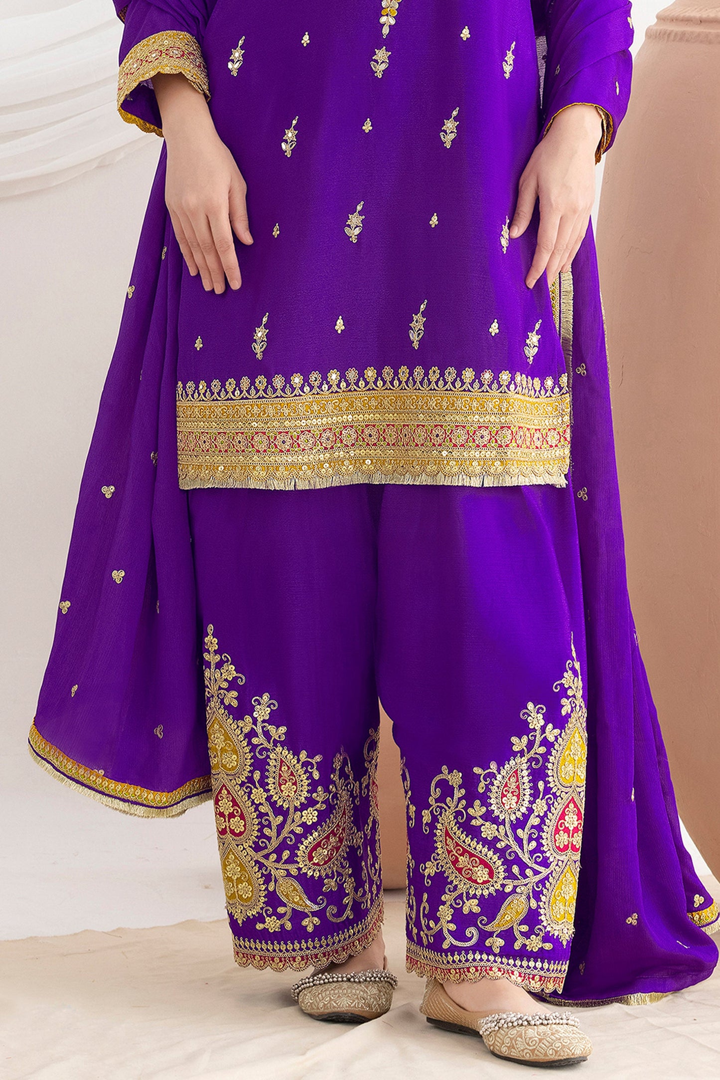 Purple Readymade Embroidered Chinon Suit-SAR10786_5_SareeButa.com