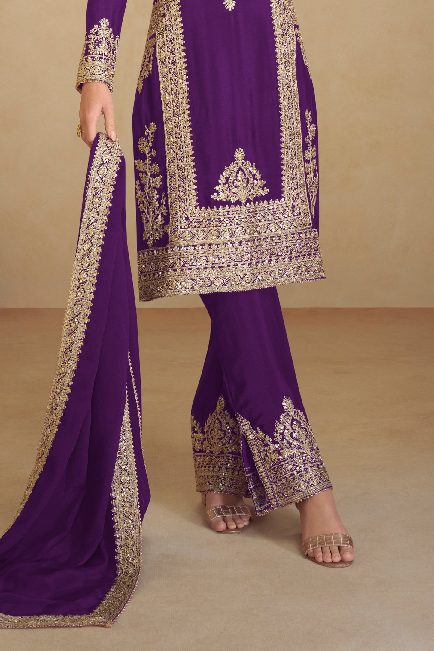 Purple Readymade Embroidered Chinon Suit-SAR10805_4_SareeButa.com