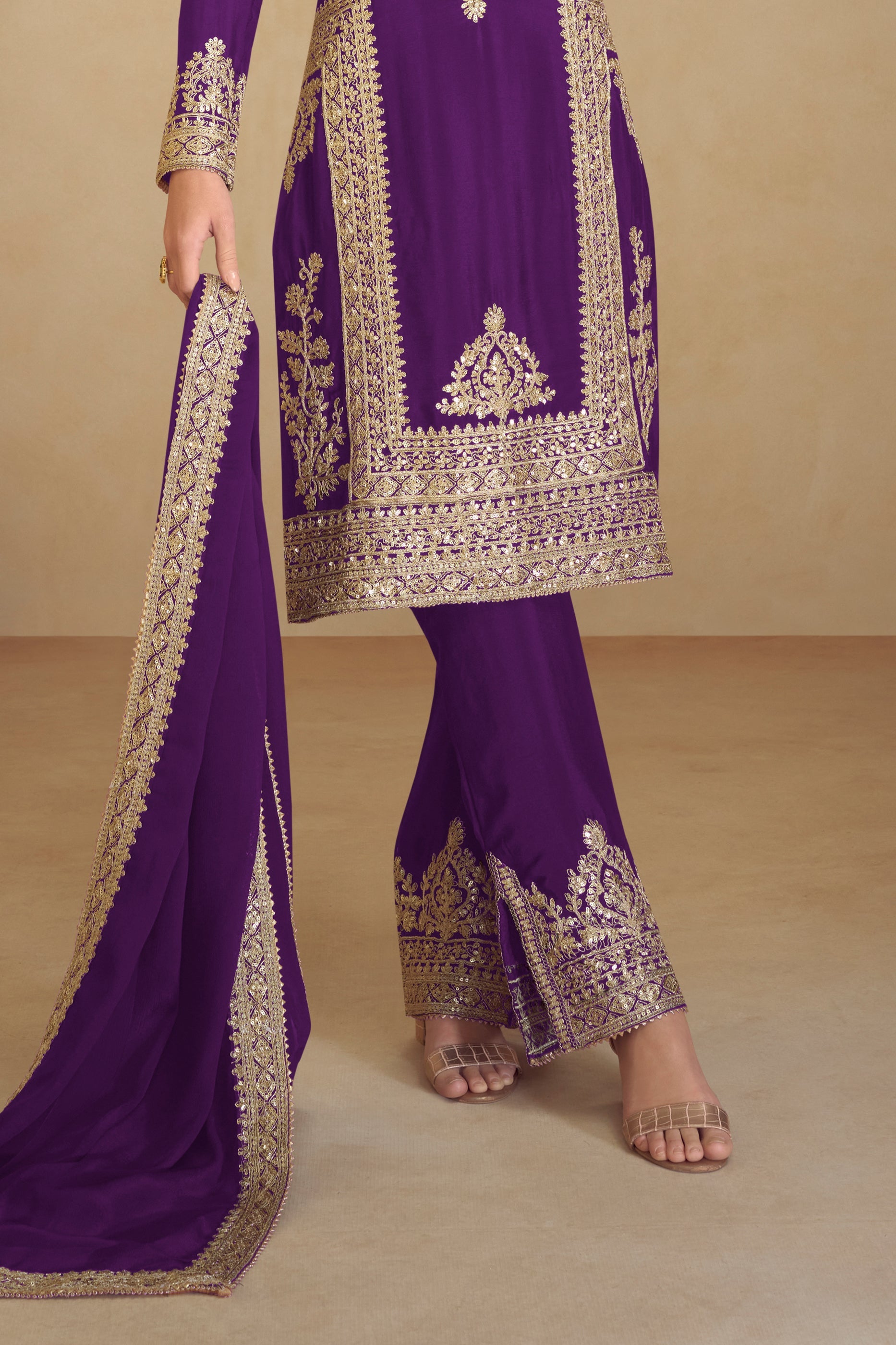 Purple Readymade Embroidered Chinon Suit-SAR10805_4_SareeButa.com