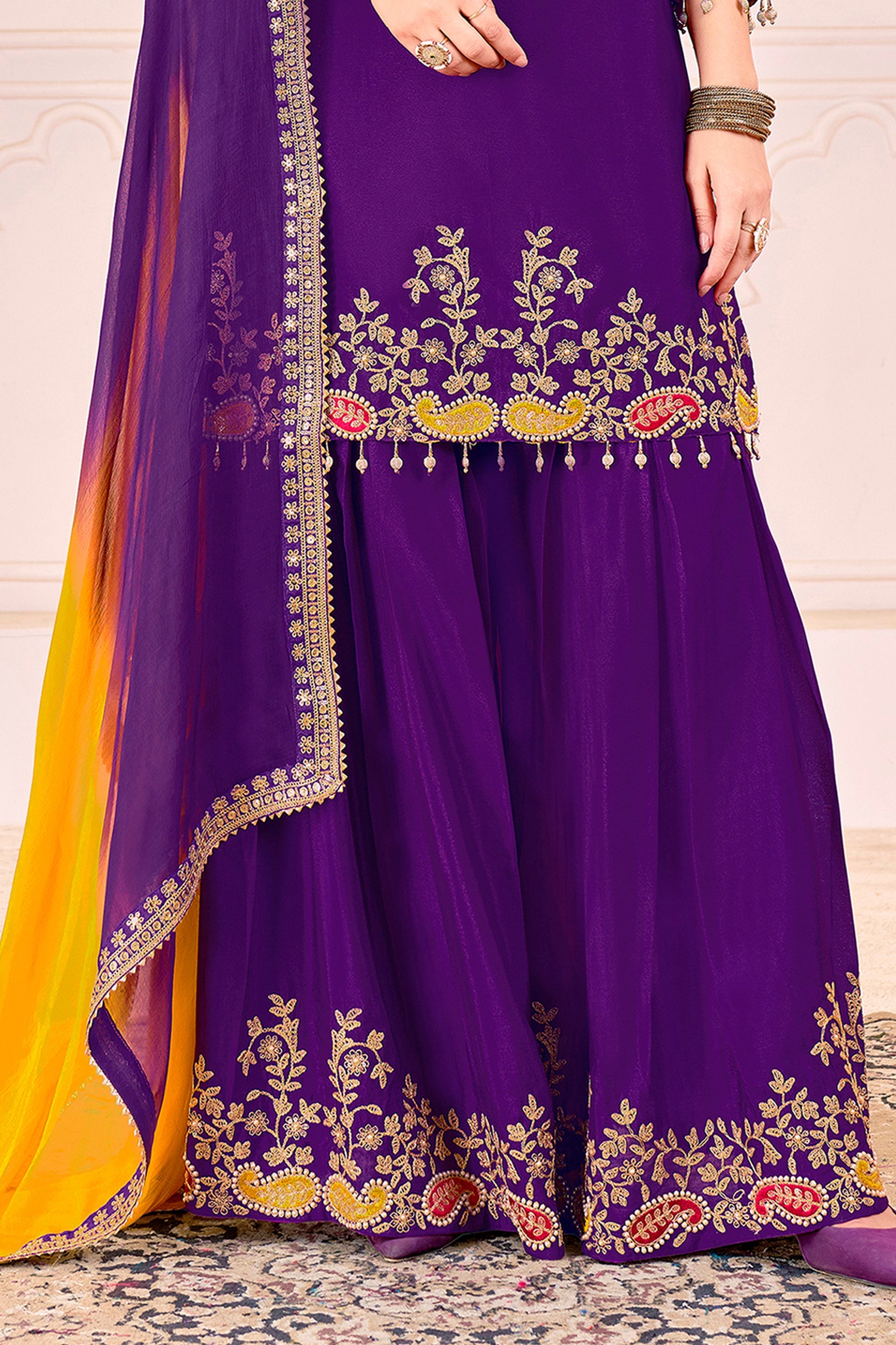 Purple Readymade Embroidered Chinon Suit-SAR11102_5_SareeButa.com