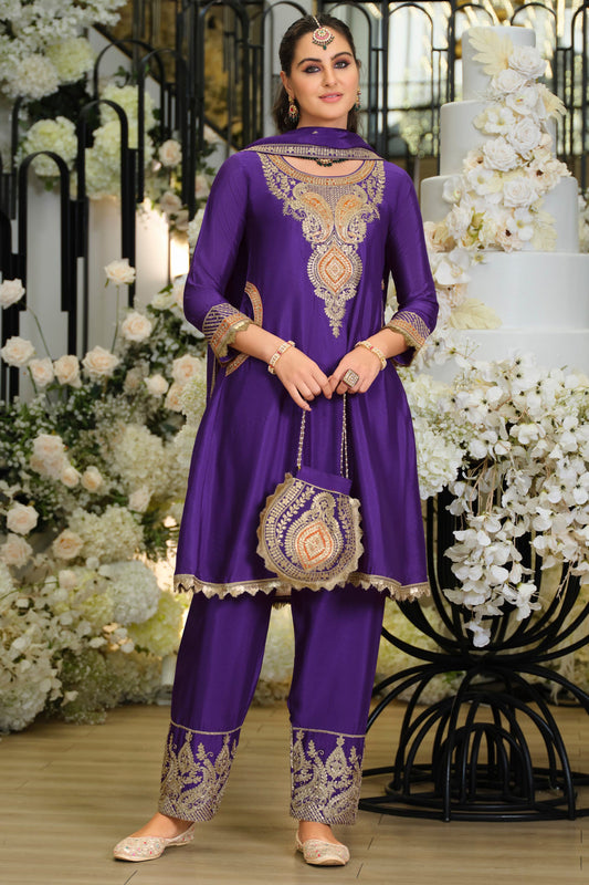 Purple Readymade Embroidered Chinon Suit-SAR12002_1_SareeButa.com