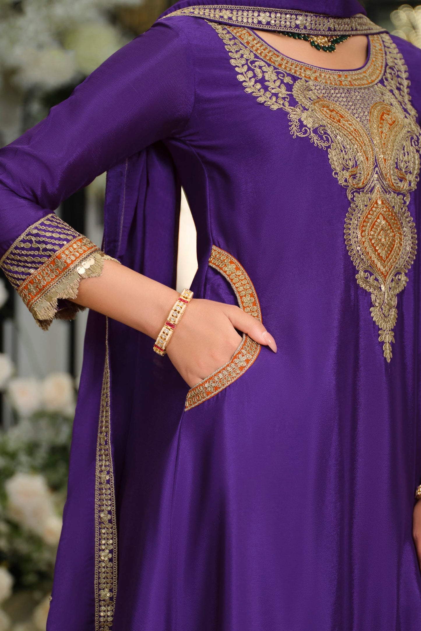 Purple Readymade Embroidered Chinon Suit-SAR12002_3_SareeButa.com