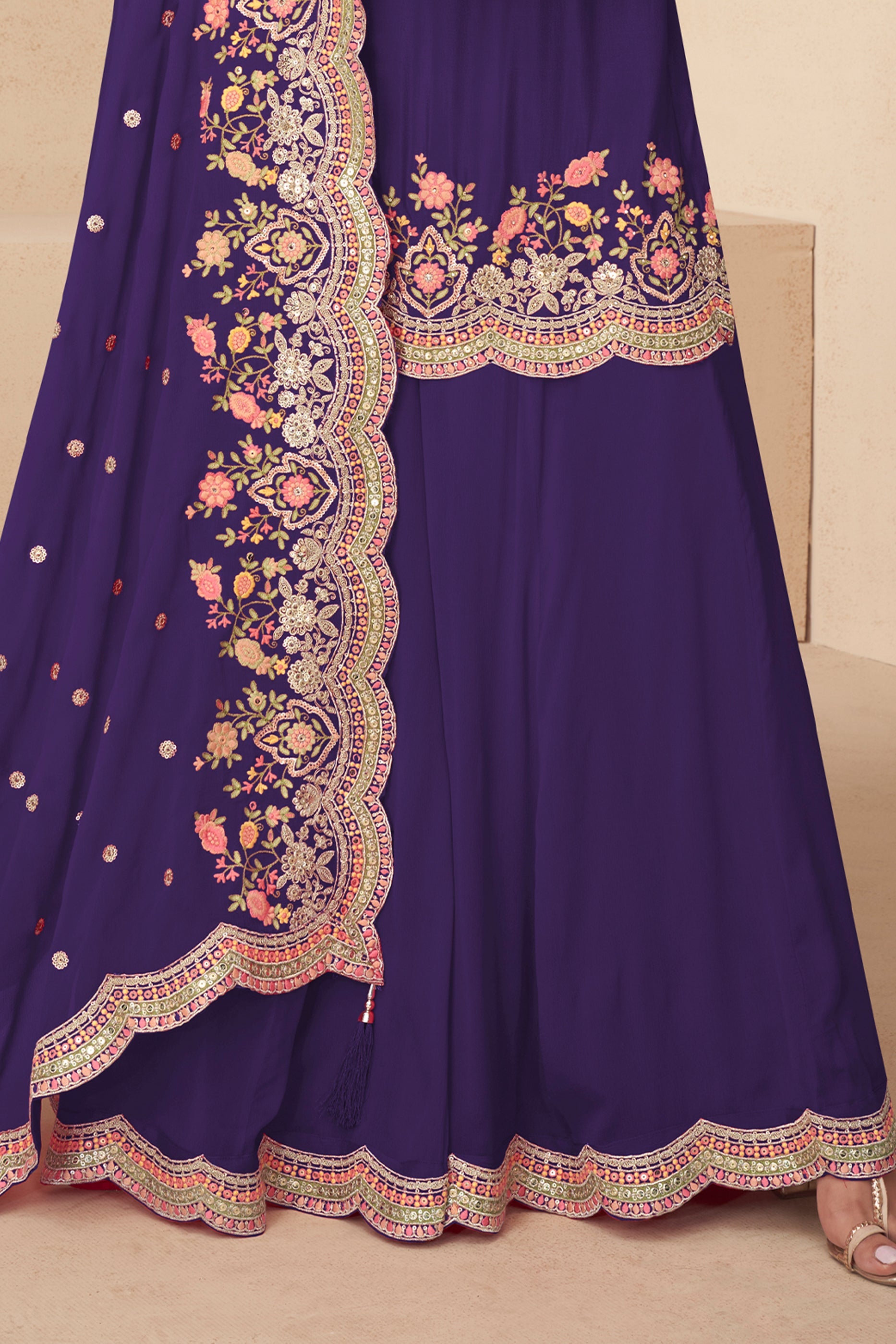 Purple Readymade Embroidered Chinon Suit-SAR12048_4_SareeButa.com