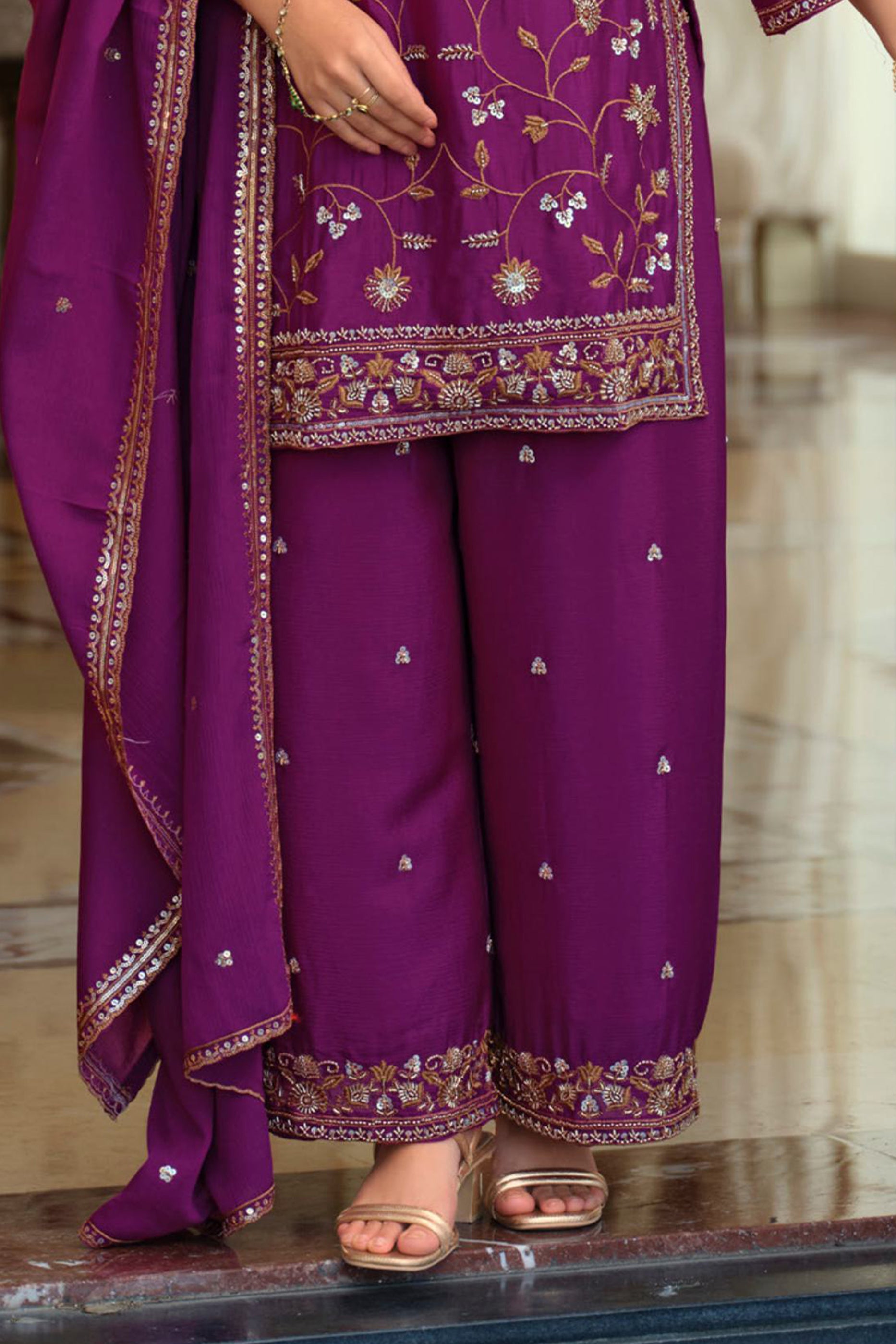 Purple Readymade Embroidered Chinon Suit-SAR12123_5_SareeButa.com