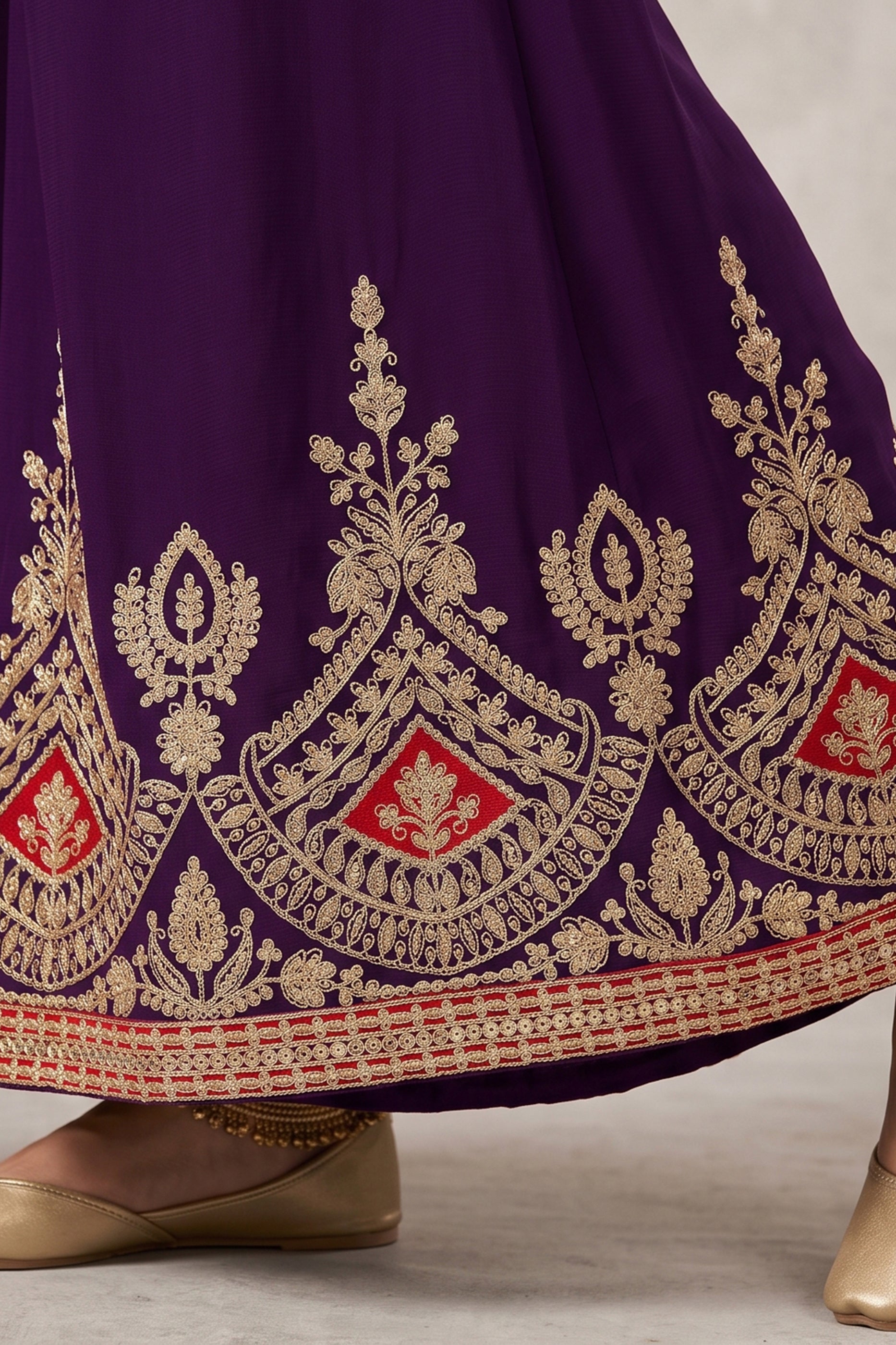 Purple Readymade Embroidered Chinon Suit-SAR12990_5_SareeButa.com