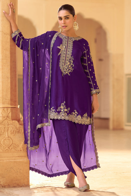 Purple Readymade Embroidered Crepe Silk Suit-SAR11997_1_SareeButa.com