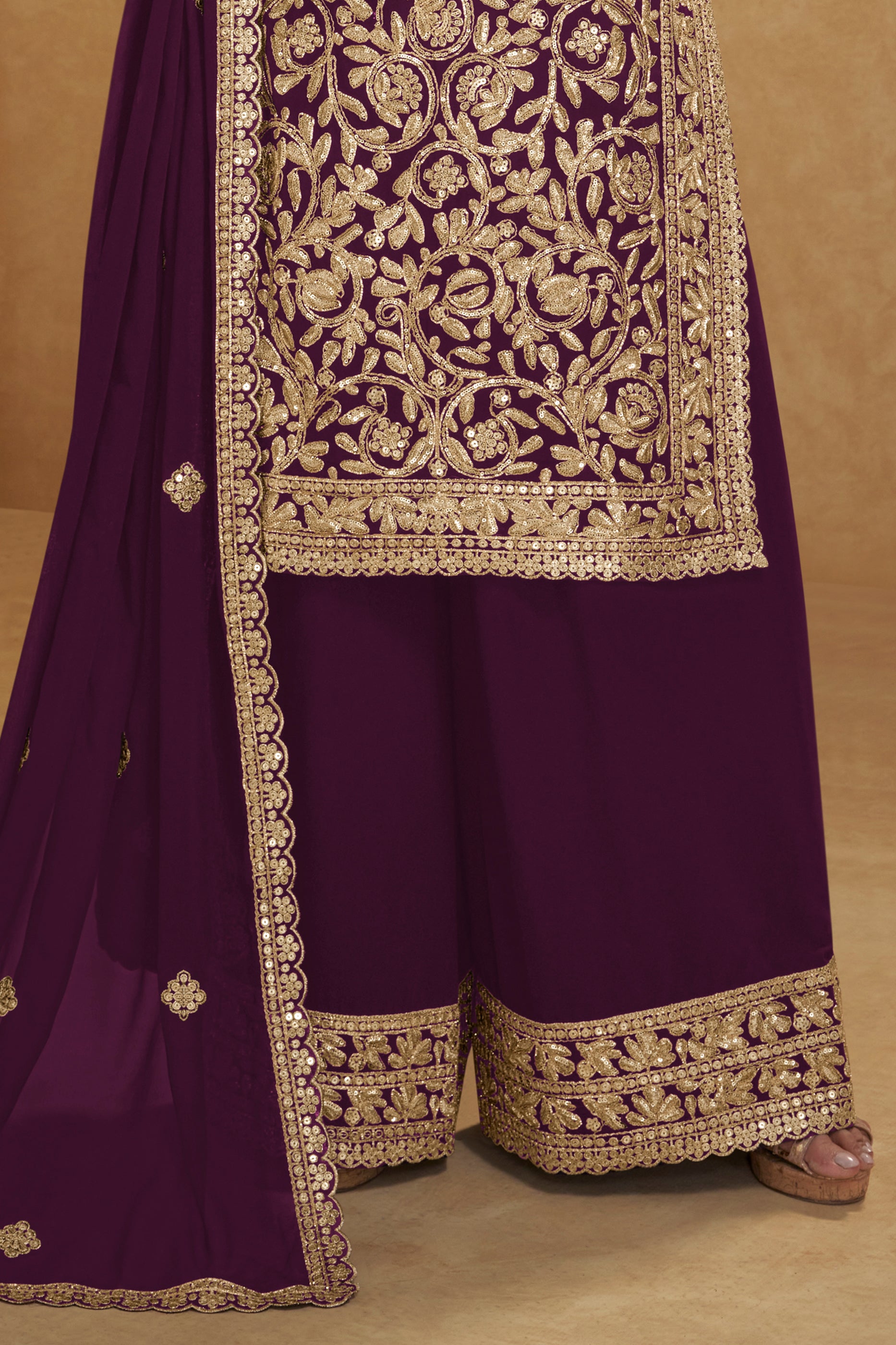 Purple Readymade Embroidered Georgette Suit-SAR12204_4_SareeButa.com