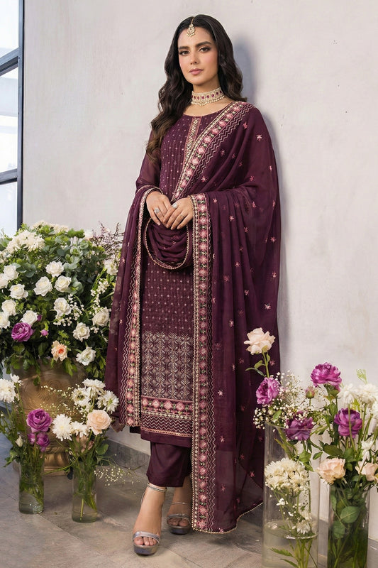 Purple Readymade Embroidered Georgette Suit-SAR12765_1_SareeButa.com