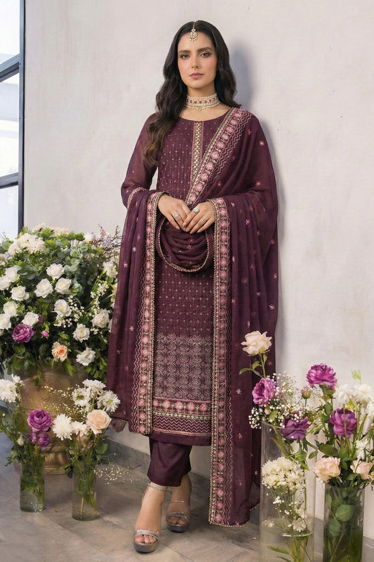 Purple Readymade Embroidered Georgette Suit-SAR12765_2_SareeButa.com
