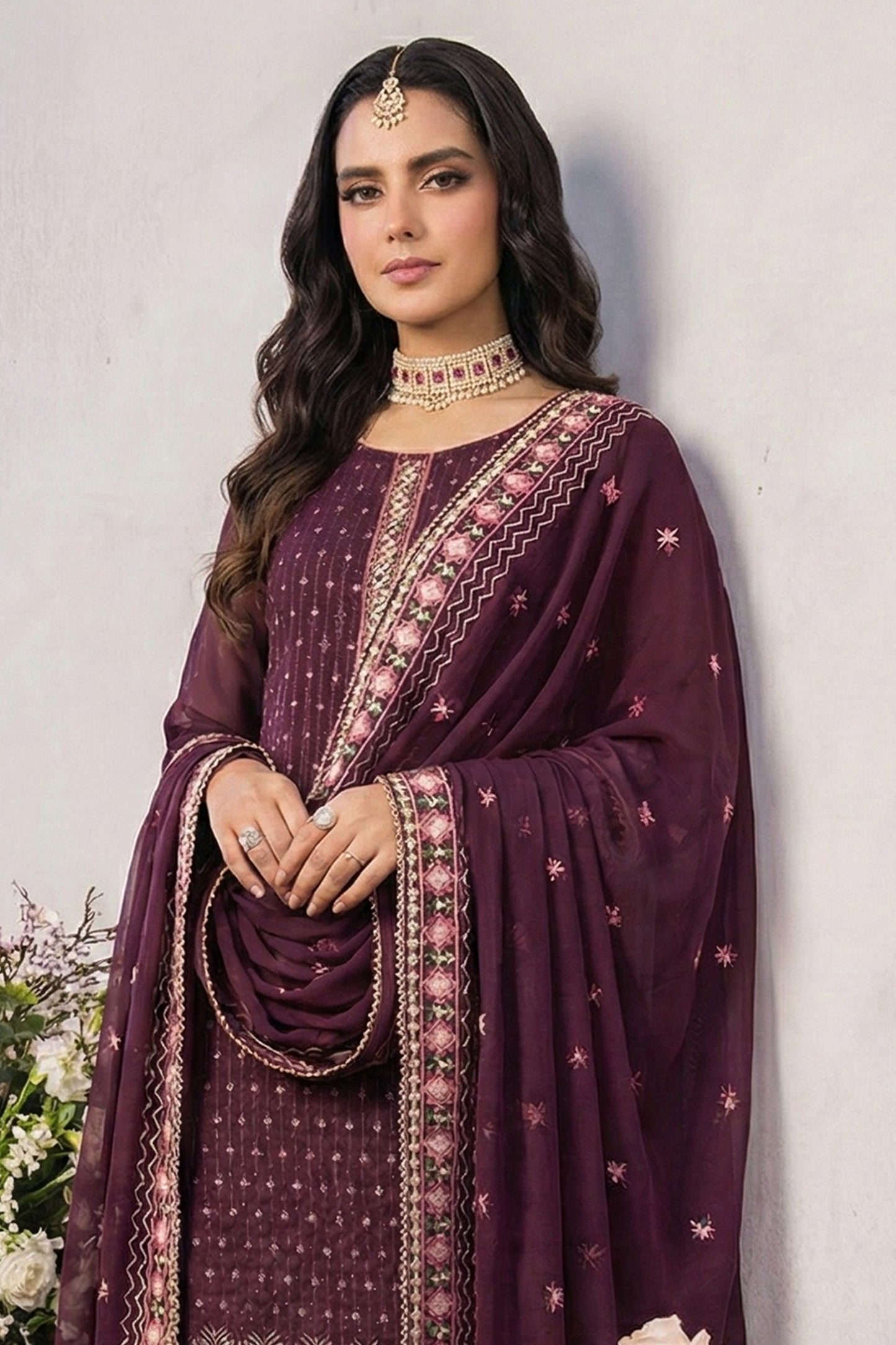 Purple Readymade Embroidered Georgette Suit-SAR12765_4_SareeButa.com