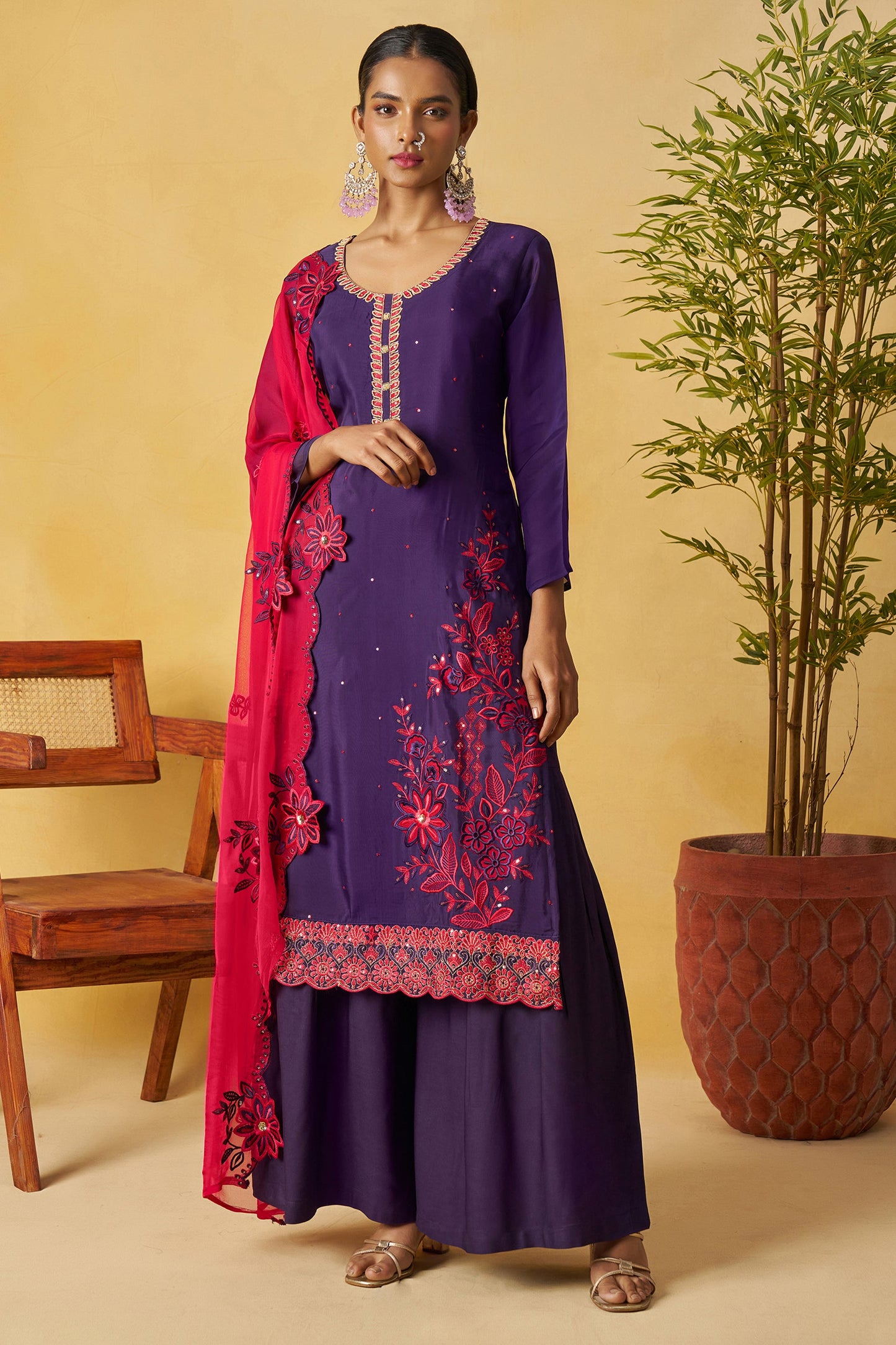 Purple Readymade Embroidered Organza Palazzo Suit-SAR10810_1_SareeButa.com