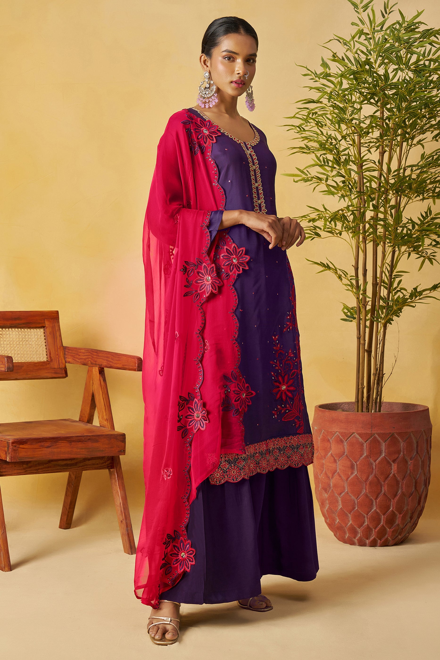 Purple Readymade Embroidered Organza Palazzo Suit-SAR10810_2_SareeButa.com