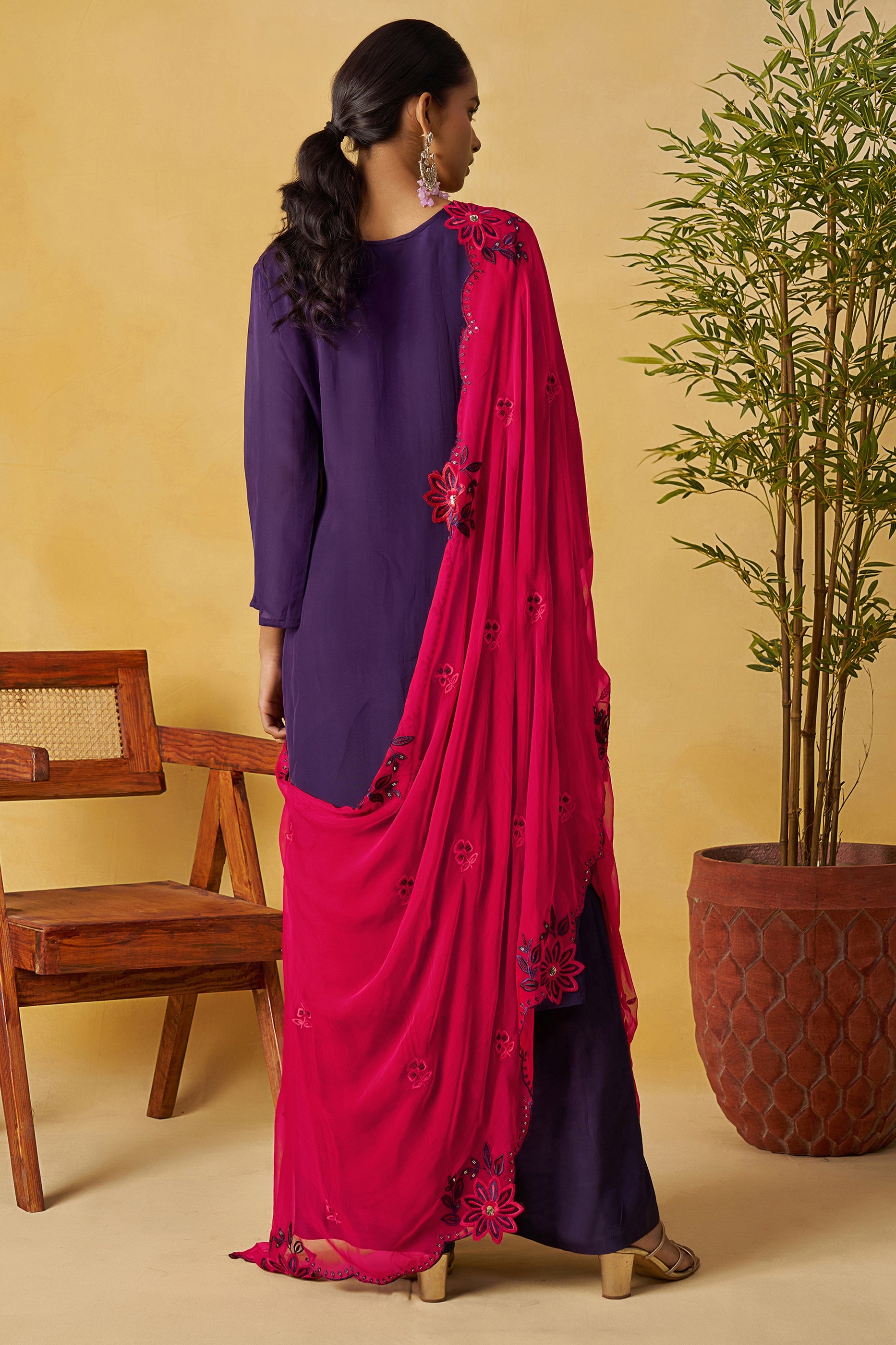 Purple Readymade Embroidered Organza Palazzo Suit-SAR10810_3_SareeButa.com