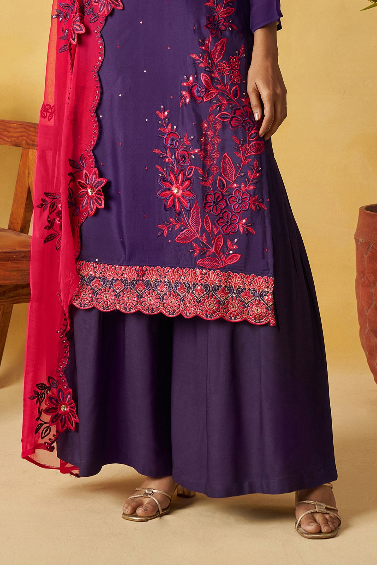Purple Readymade Embroidered Organza Palazzo Suit-SAR10810_4_SareeButa.com