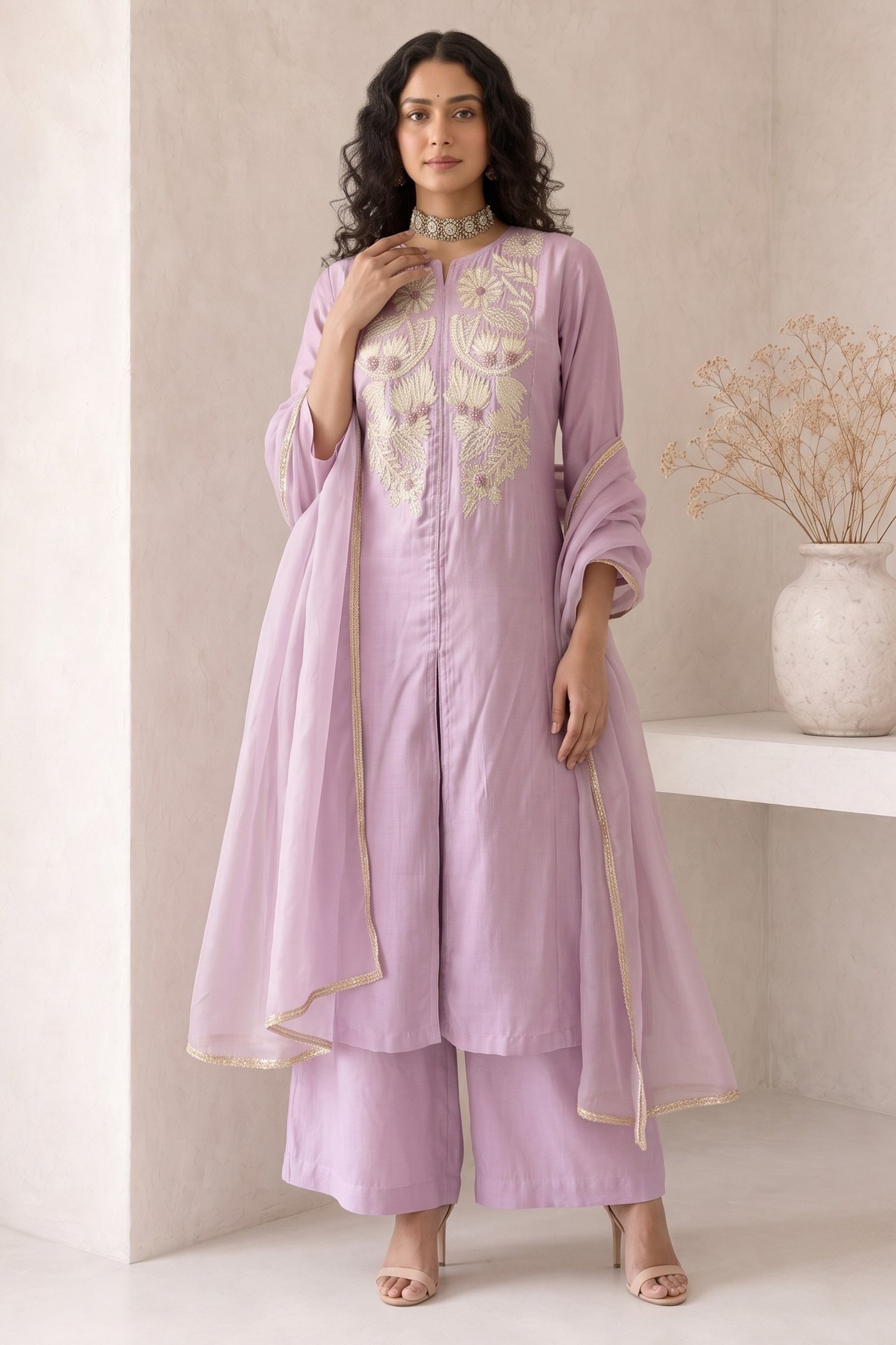 Purple Readymade Embroidered Palazzo Suit-SAR13049_2_SareeButa.com