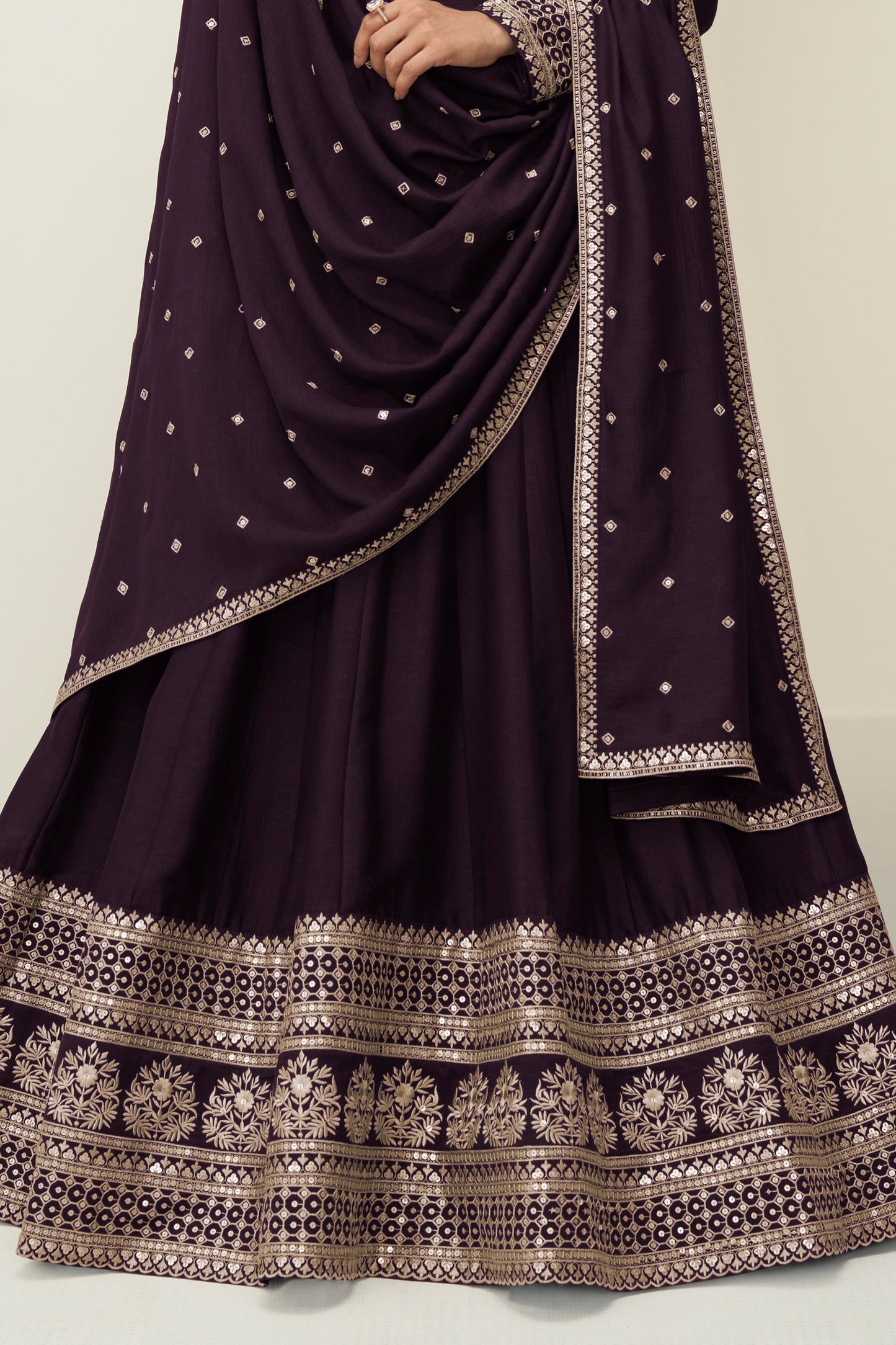Purple Readymade Embroidered Silk Gown With Dupatta-SAR10776_4_SareeButa.com