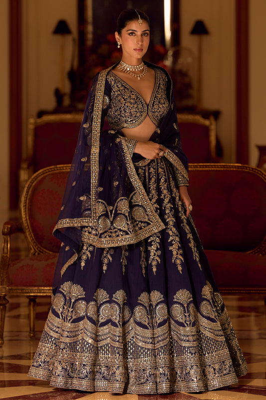 Purple Readymade Embroidered Silk Lehenga-SAR11485_1_SareeButa.com