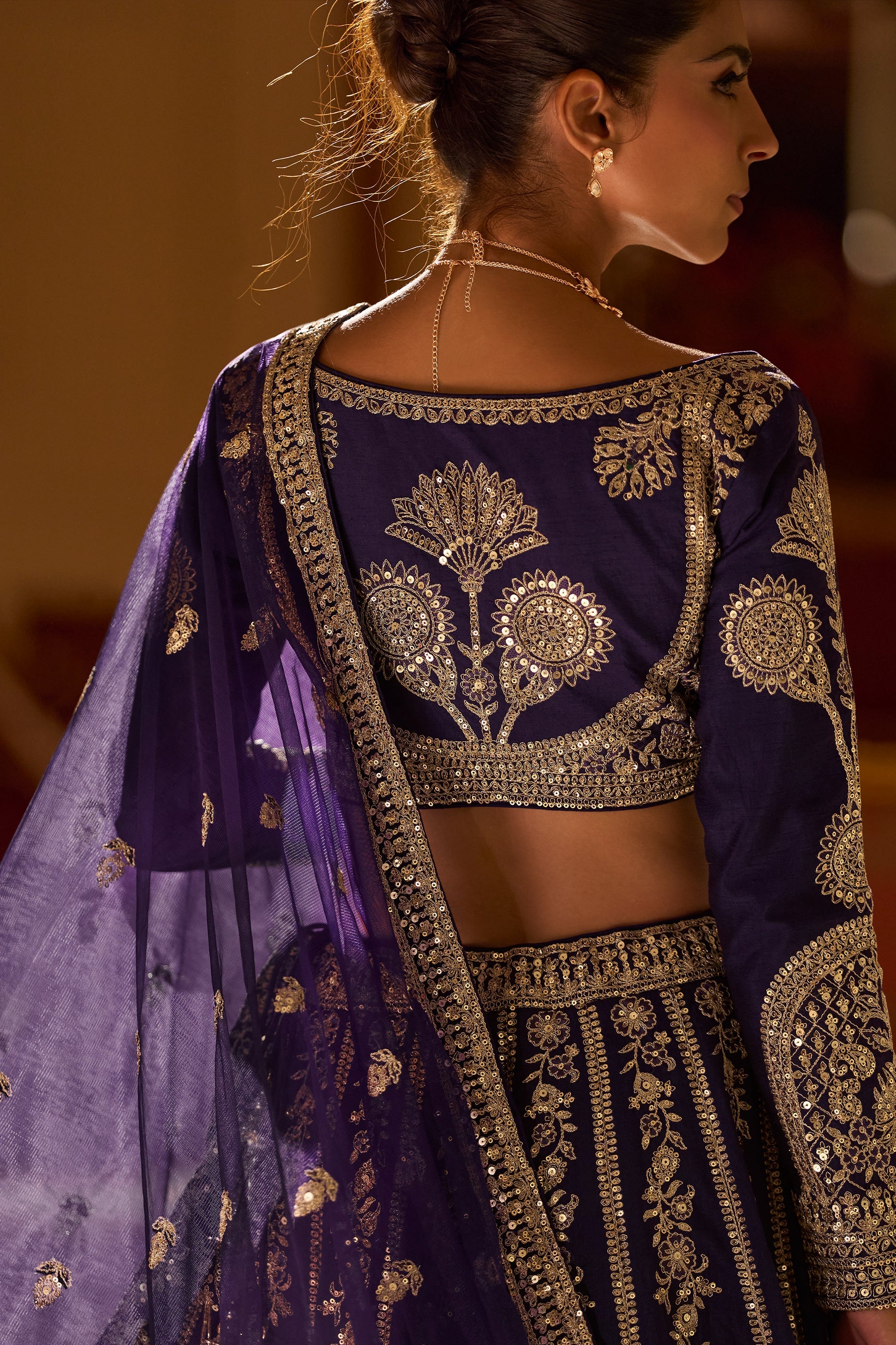 Purple Readymade Embroidered Silk Lehenga-SAR11485_4_SareeButa.com