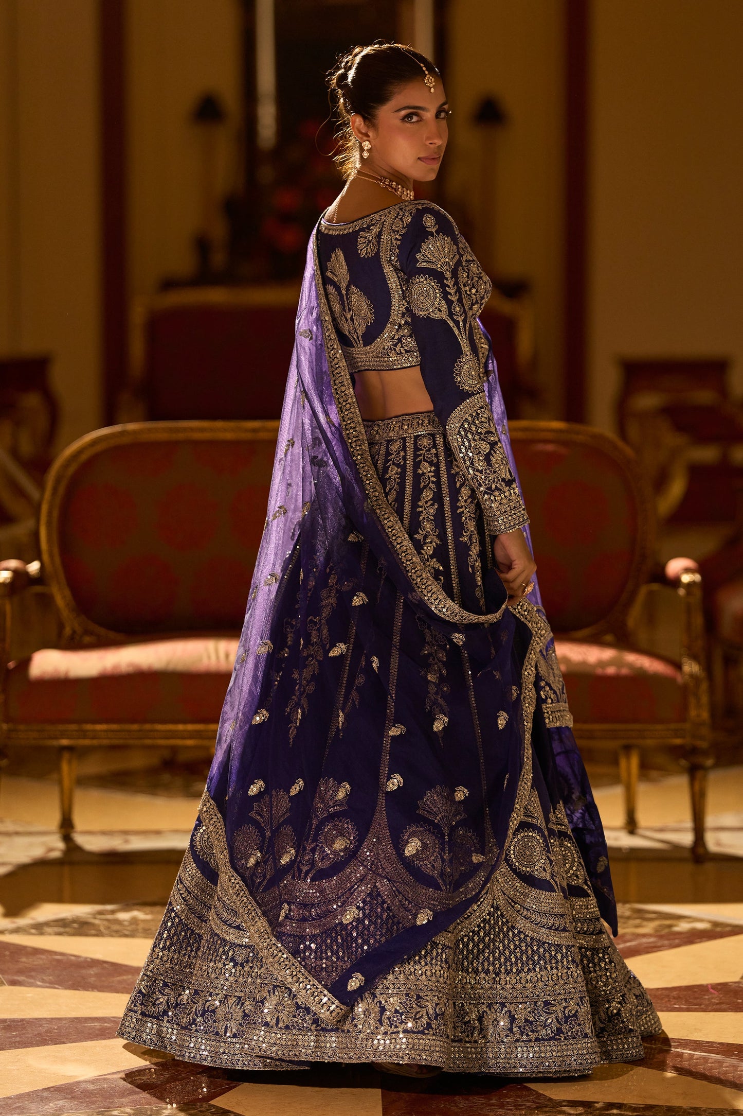 Purple Readymade Embroidered Silk Lehenga-SAR11485_5_SareeButa.com