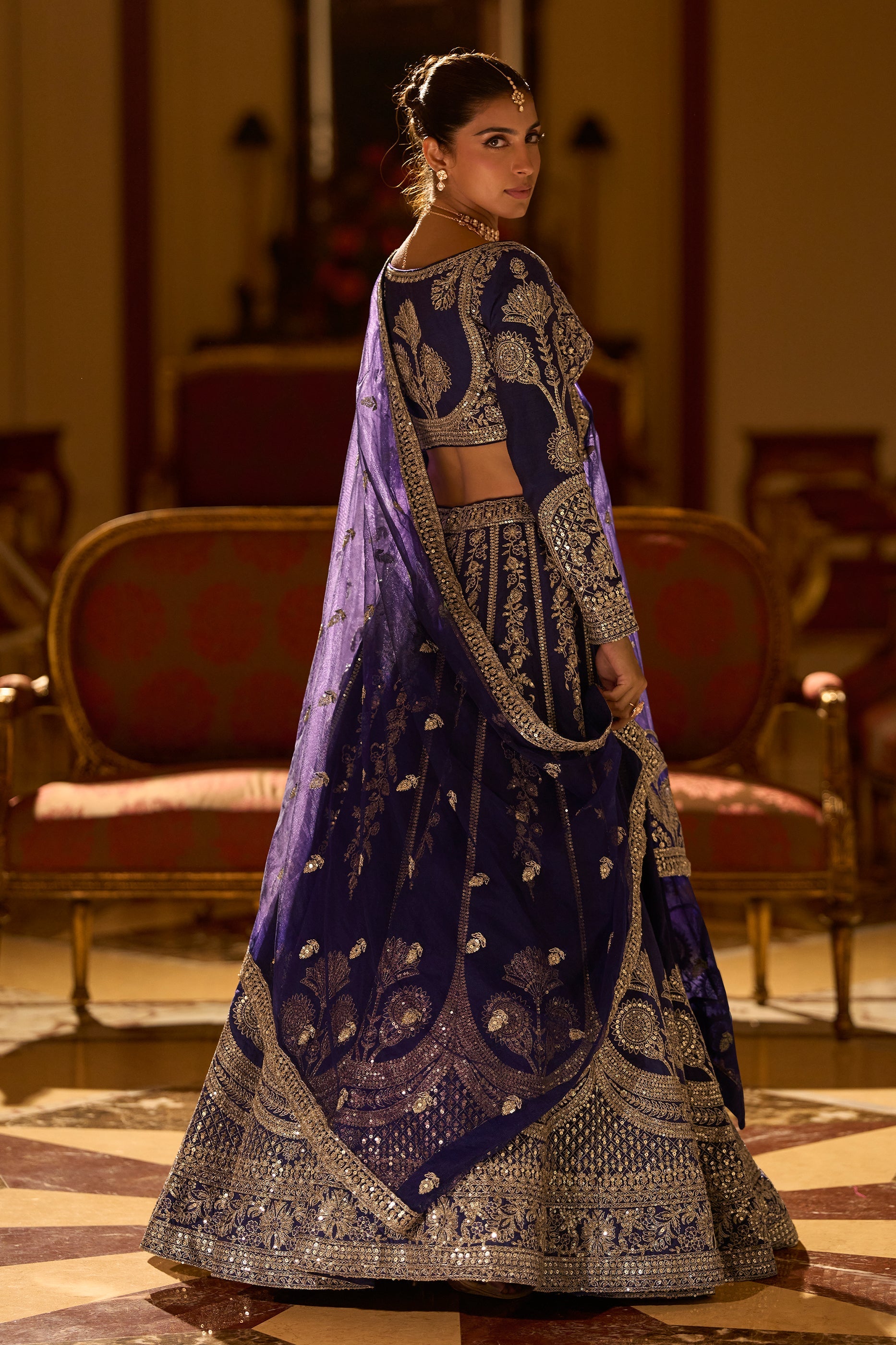 Purple Readymade Embroidered Silk Lehenga-SAR11485_5_SareeButa.com