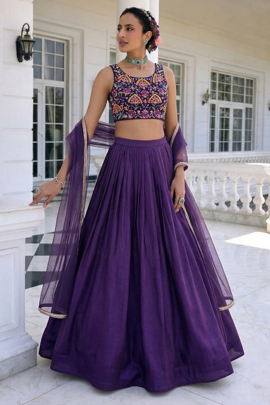 Purple Readymade Embroidered Silk Lehenga-SAR12769_2_SareeButa.com