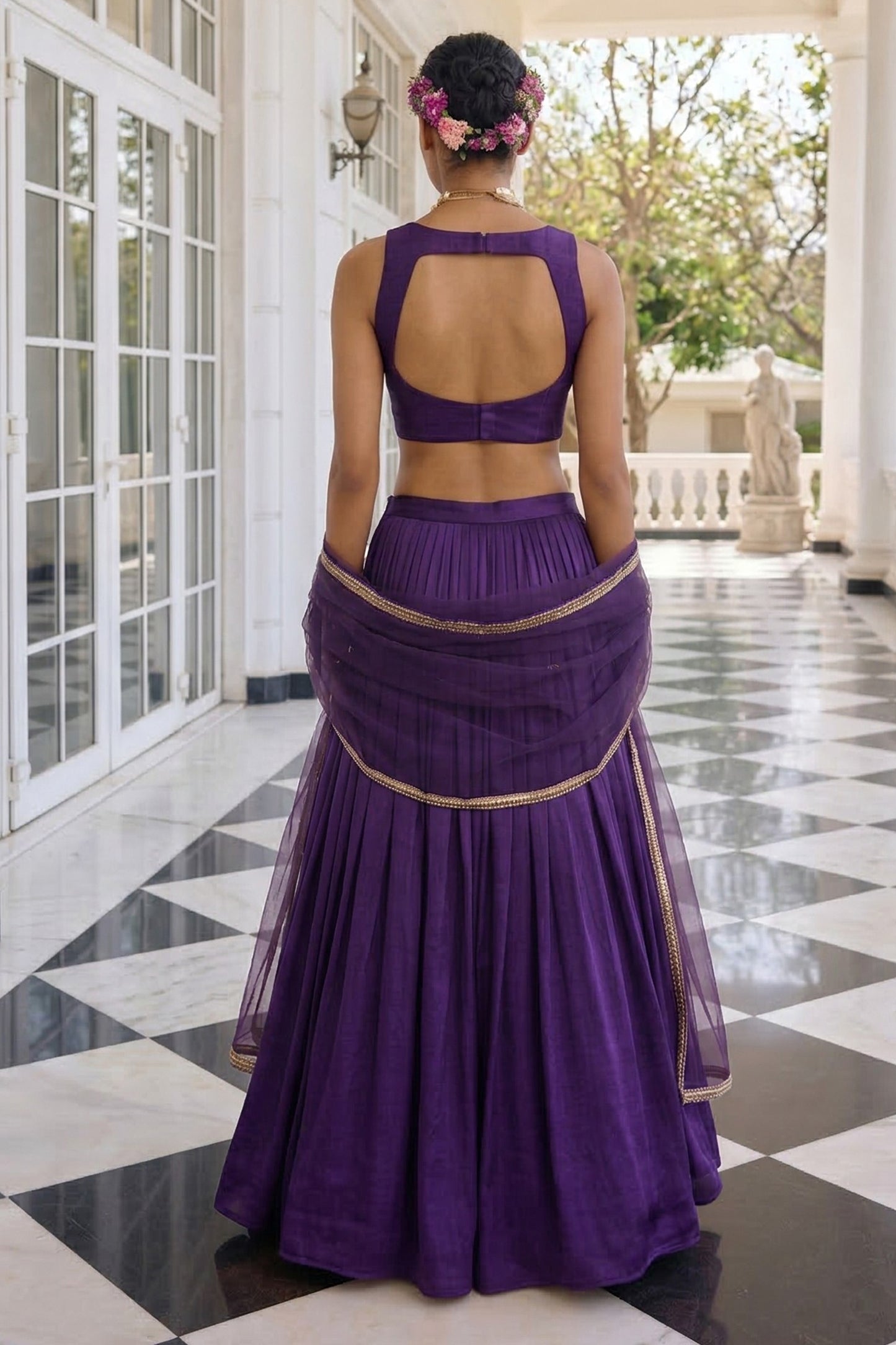 Purple Readymade Embroidered Silk Lehenga-SAR12769_3_SareeButa.com