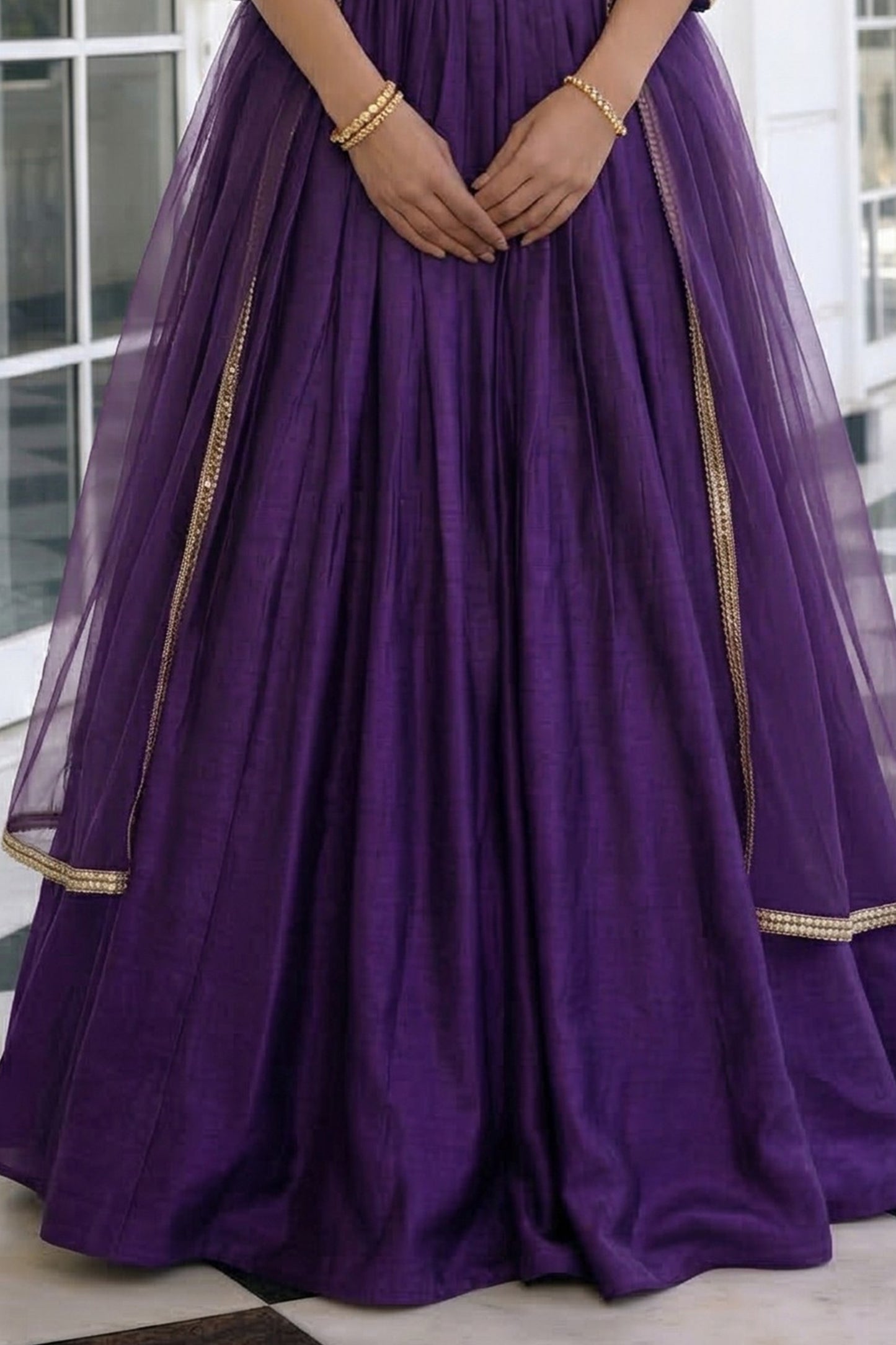 Purple Readymade Embroidered Silk Lehenga-SAR12769_5_SareeButa.com