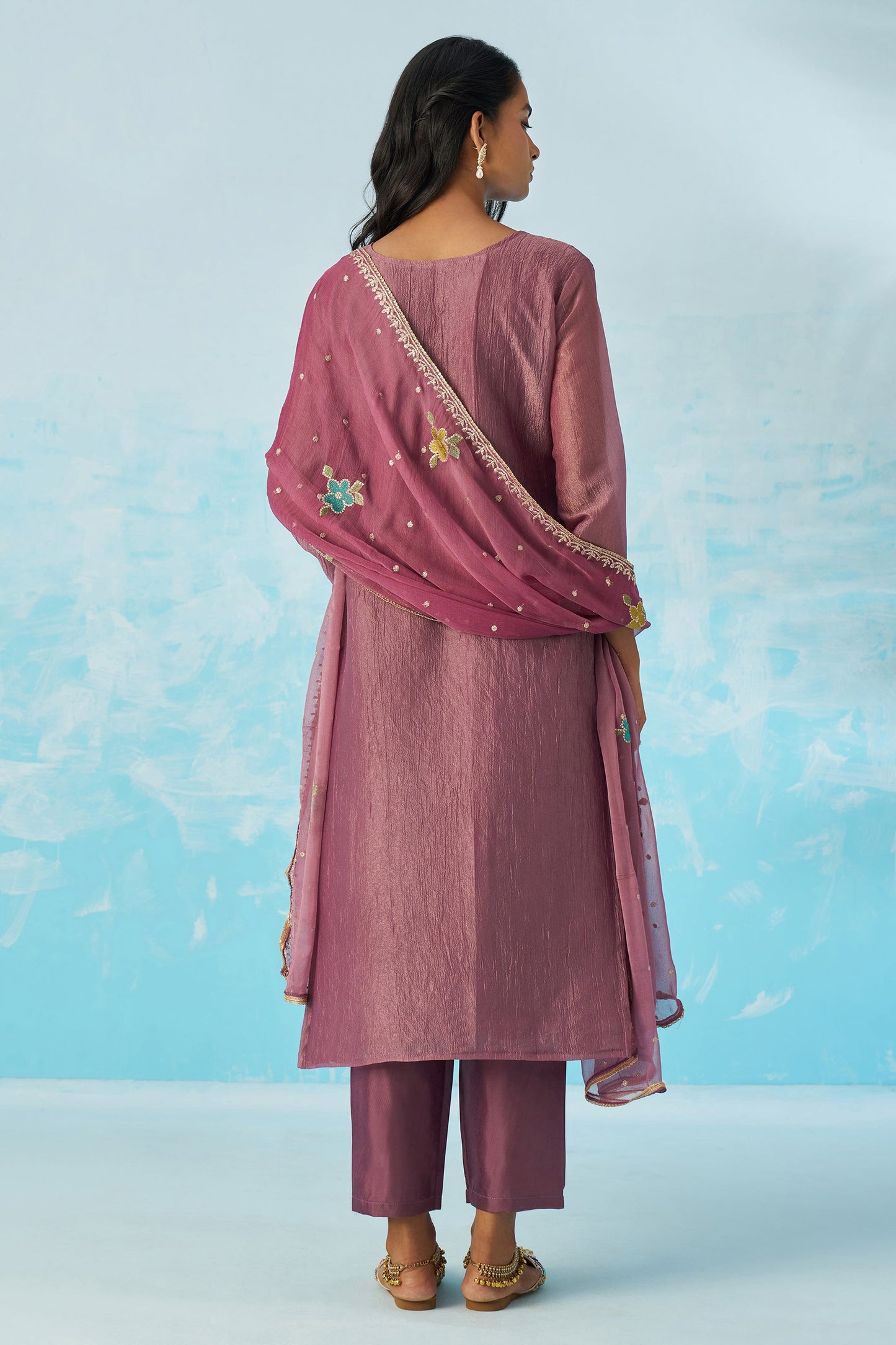 Purple Readymade Embroidered Silk Suit-SAR11646_4_SareeButa.com