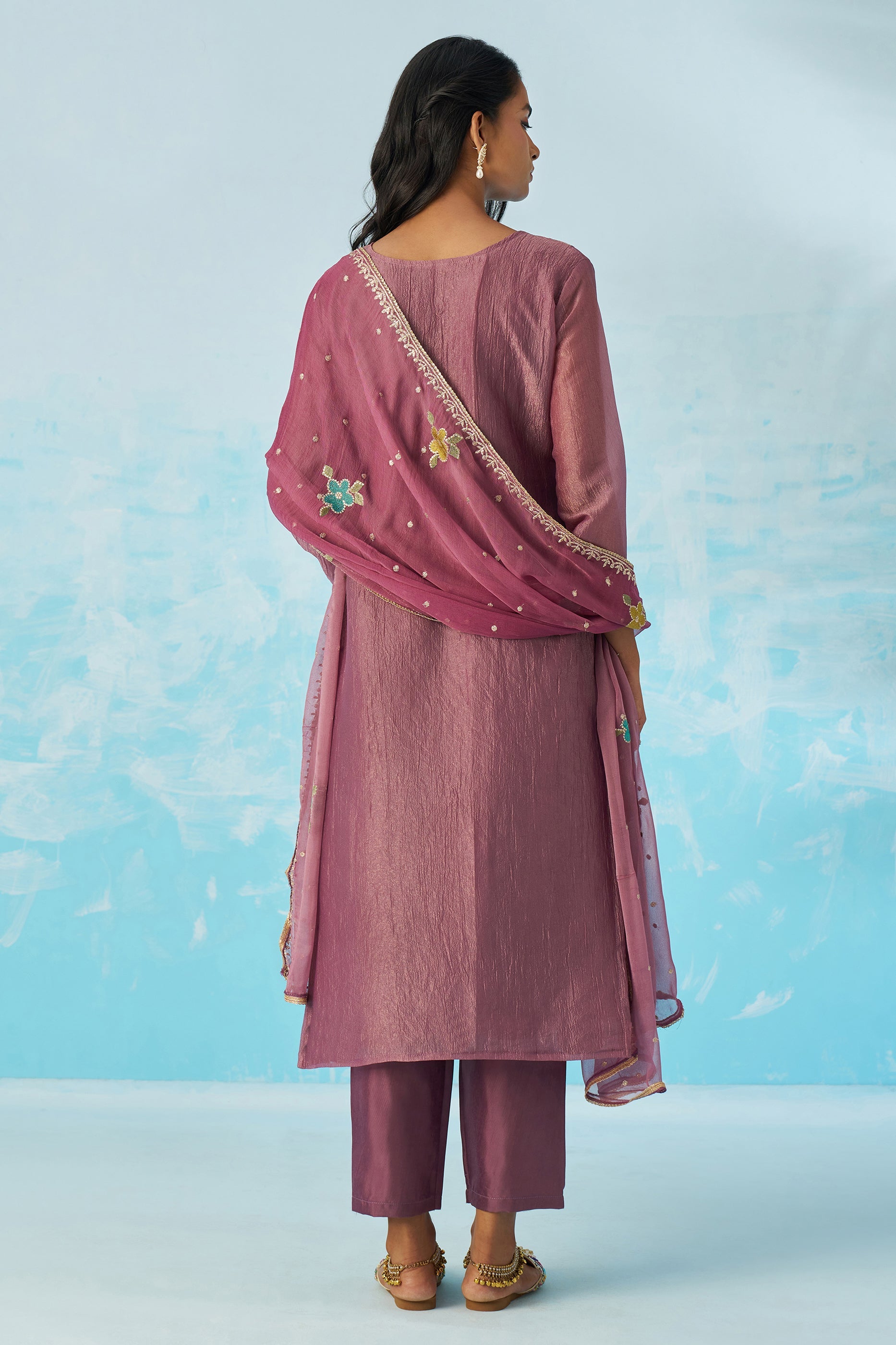 Purple Readymade Embroidered Silk Suit-SAR11646_4_SareeButa.com